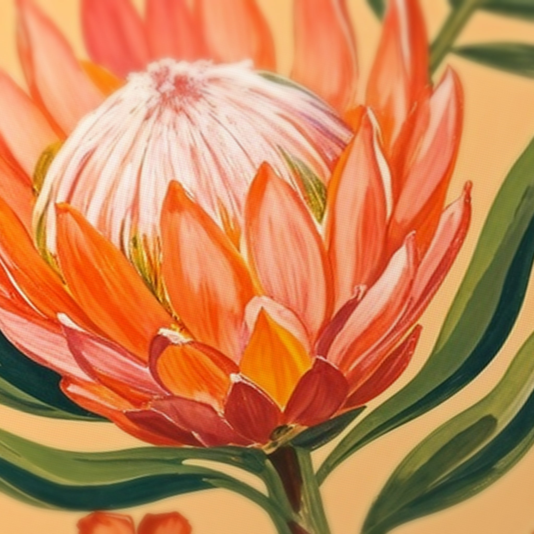 Protea Cockatoo Mahjong Mat — fabric detail