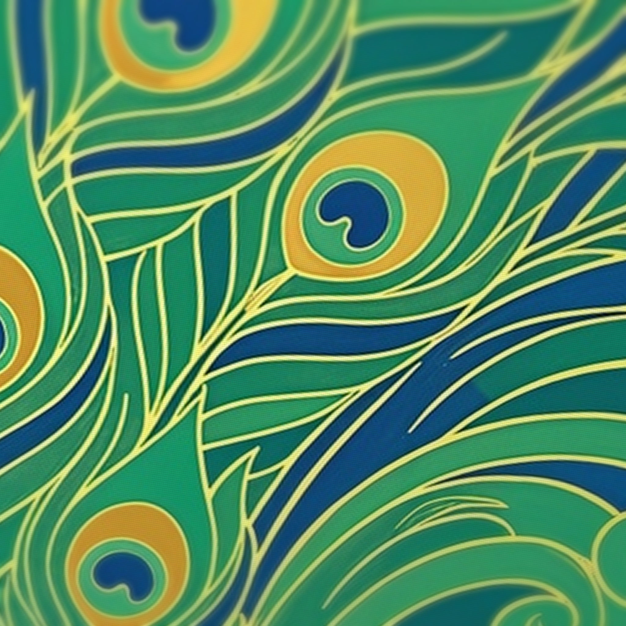 Peacock Teal Mahjong Mat — fabric detail