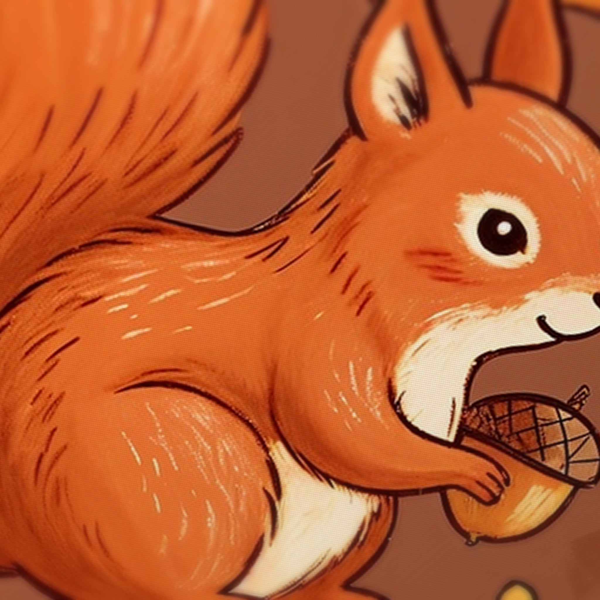 Autumn Squirrel Mahjong Mat — fabric detail