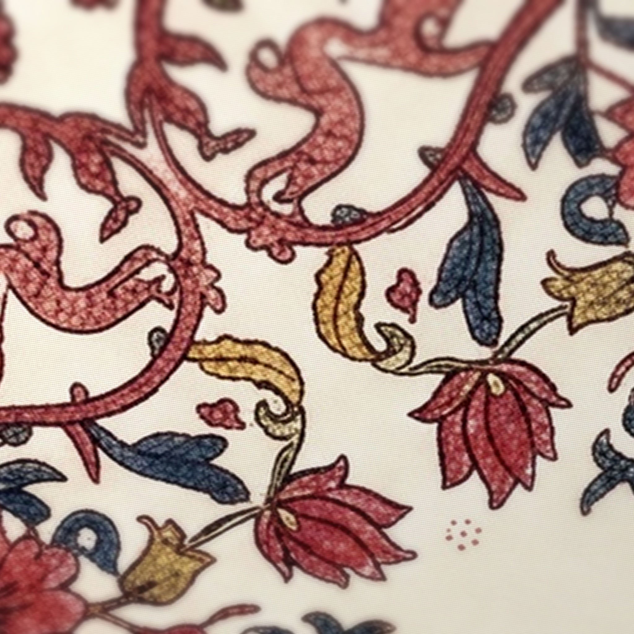 Kalamkari Chintz Mahjong Mat — fabric detail