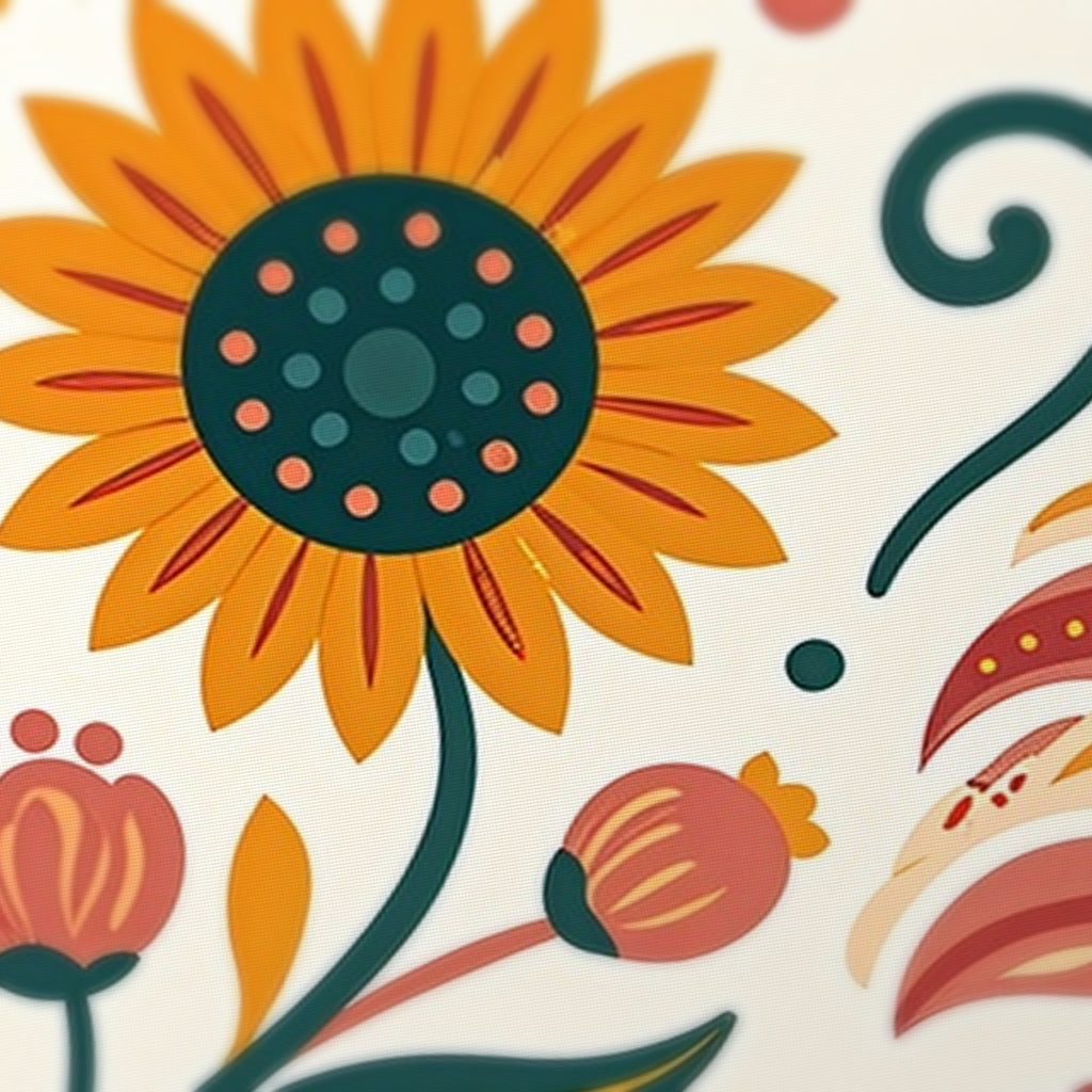 Folk Horses Mahjong Mat — fabric detail