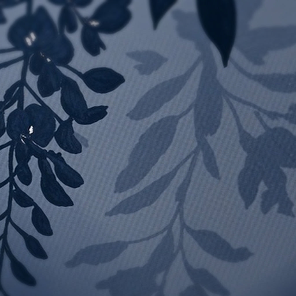 Navy Wisteria Mahjong Mat — fabric detail