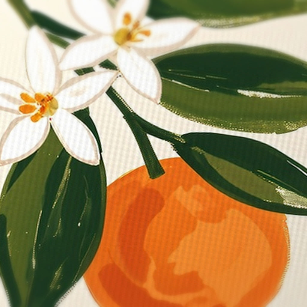 Orange Grove Mahjong Mat — fabric detail