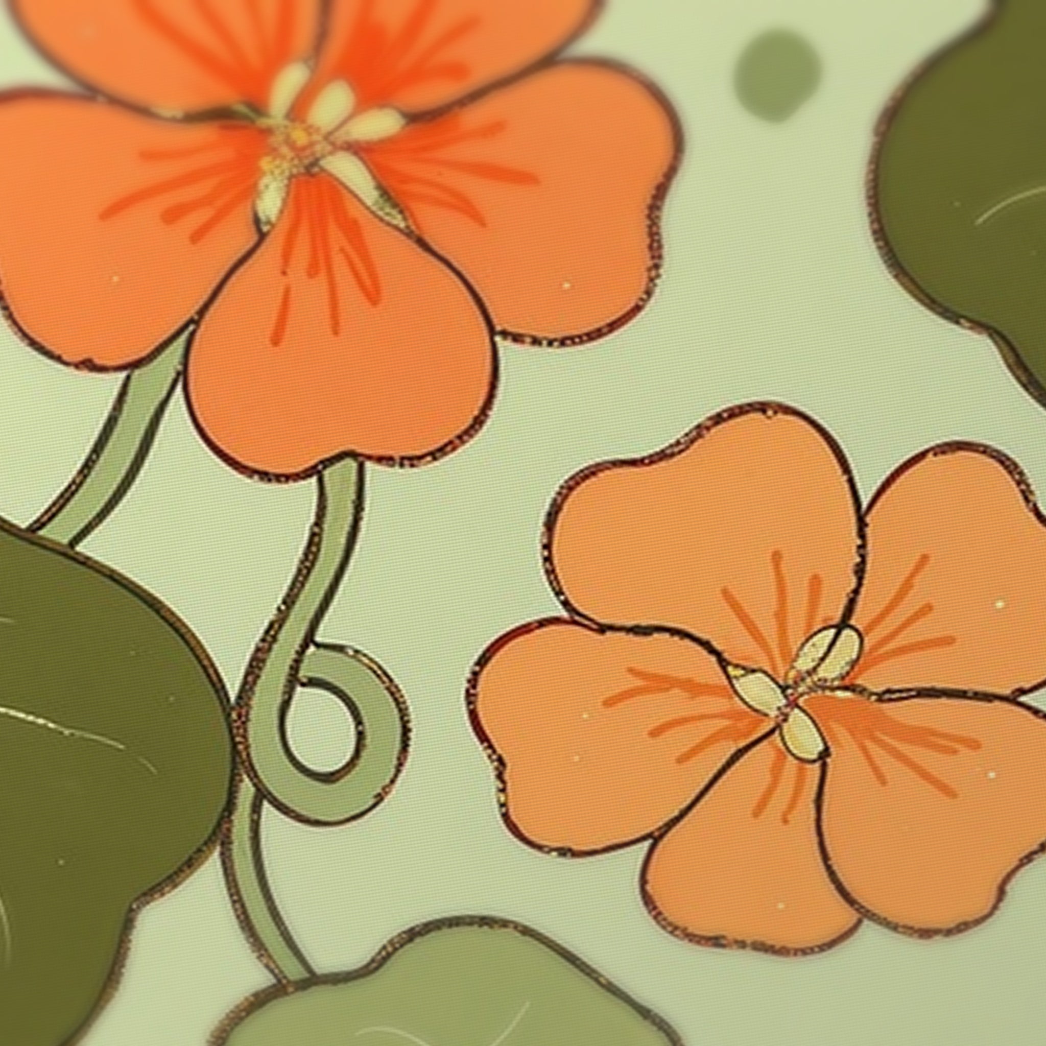 Guinea Pig Garden Mahjong Mat — fabric detail