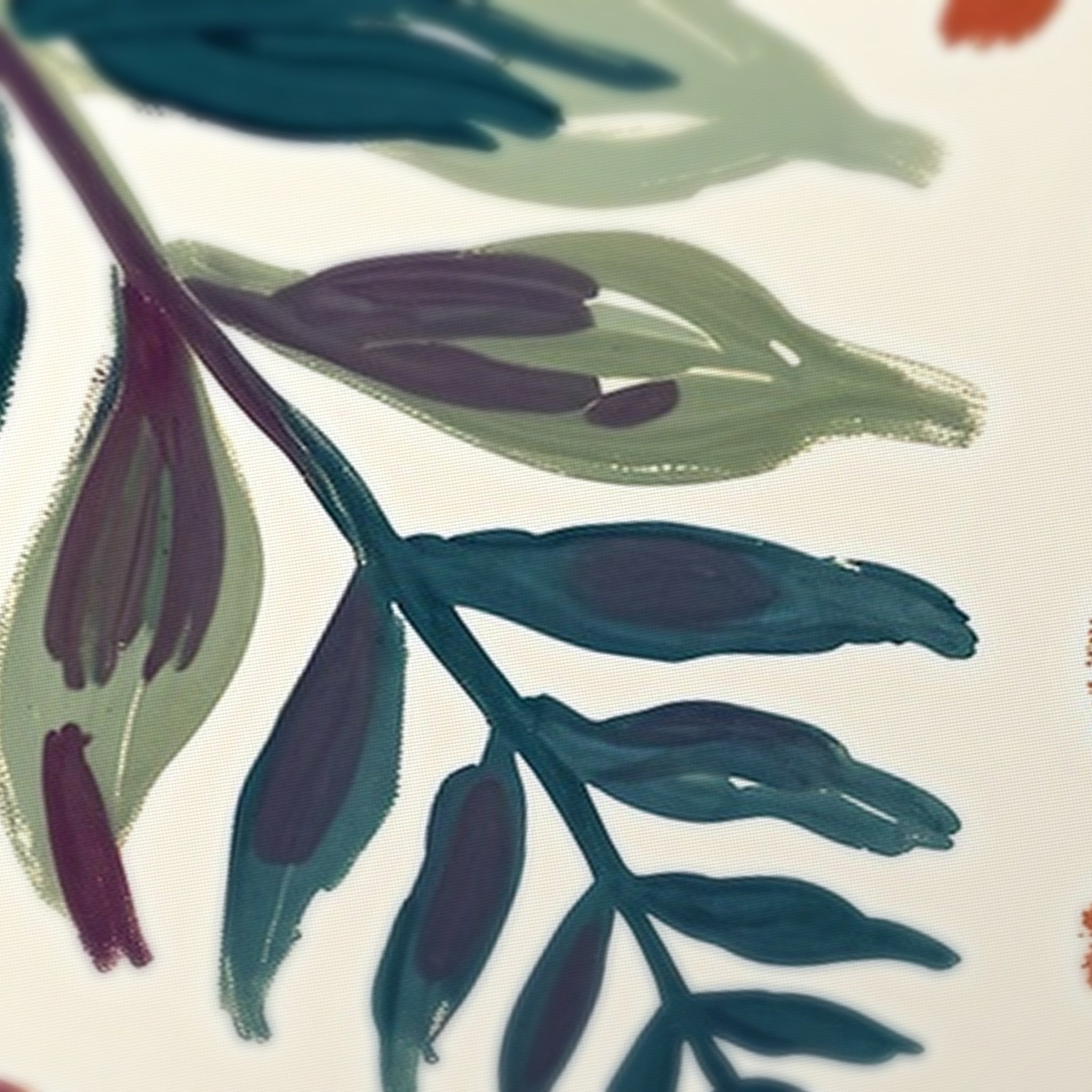 Fig Pomegranate Mahjong Mat — fabric detail