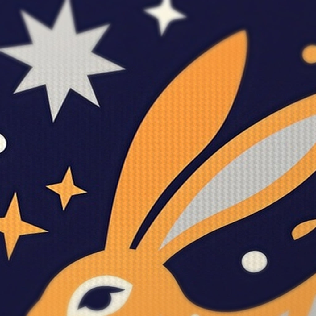 Moon Hares Mahjong Mat — fabric detail