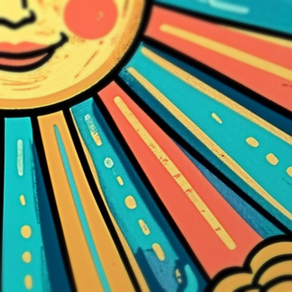 Ocean Sun Moon Mahjong Mat — fabric detail