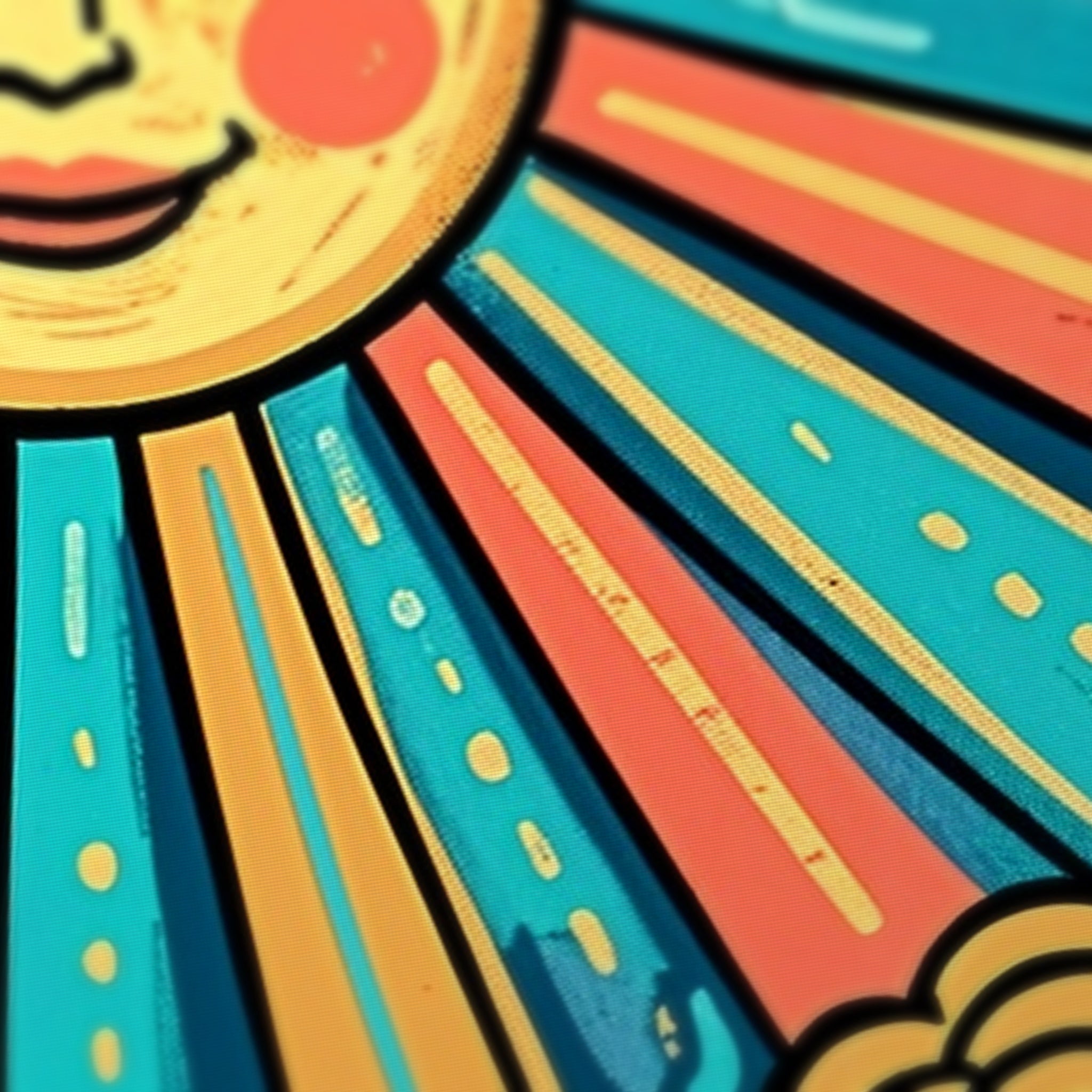 Ocean Sun Moon Mahjong Mat — fabric detail