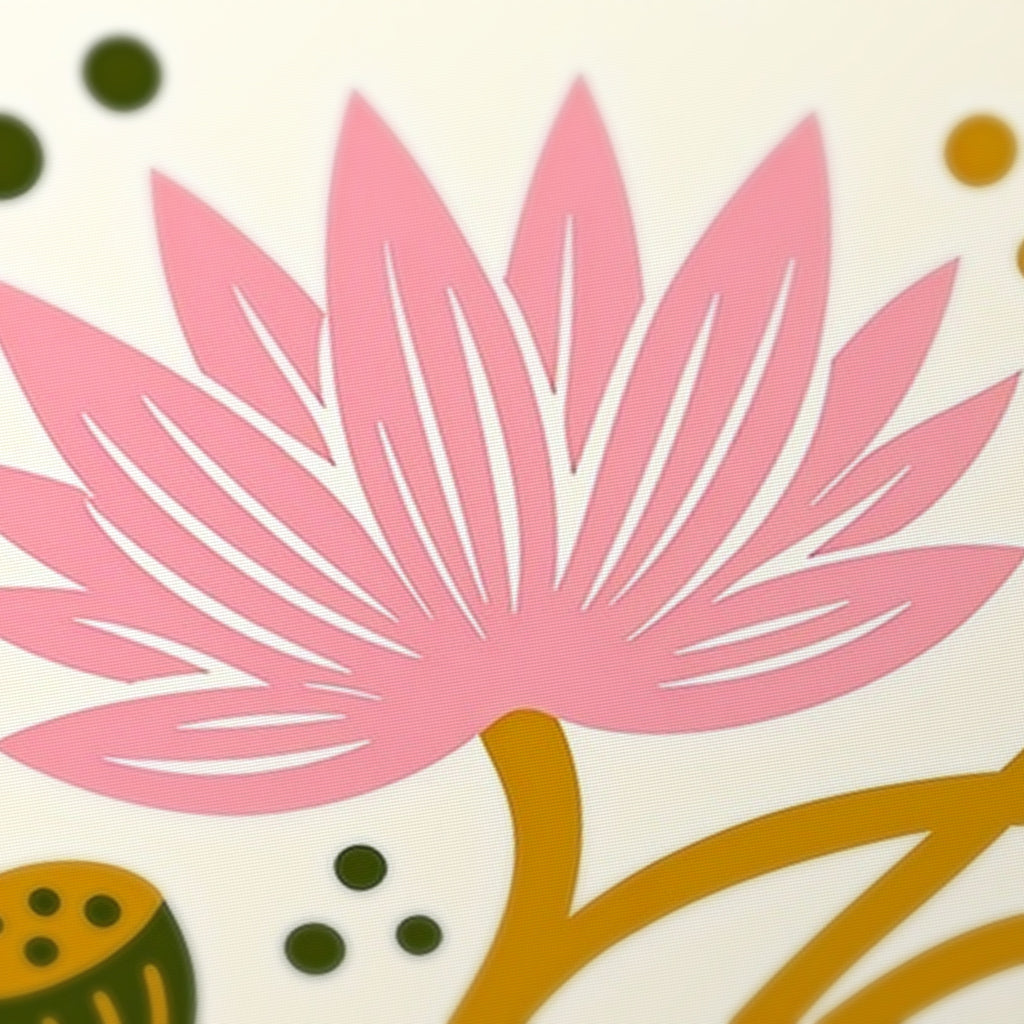 Crane Lotus Mahjong Mat — fabric detail