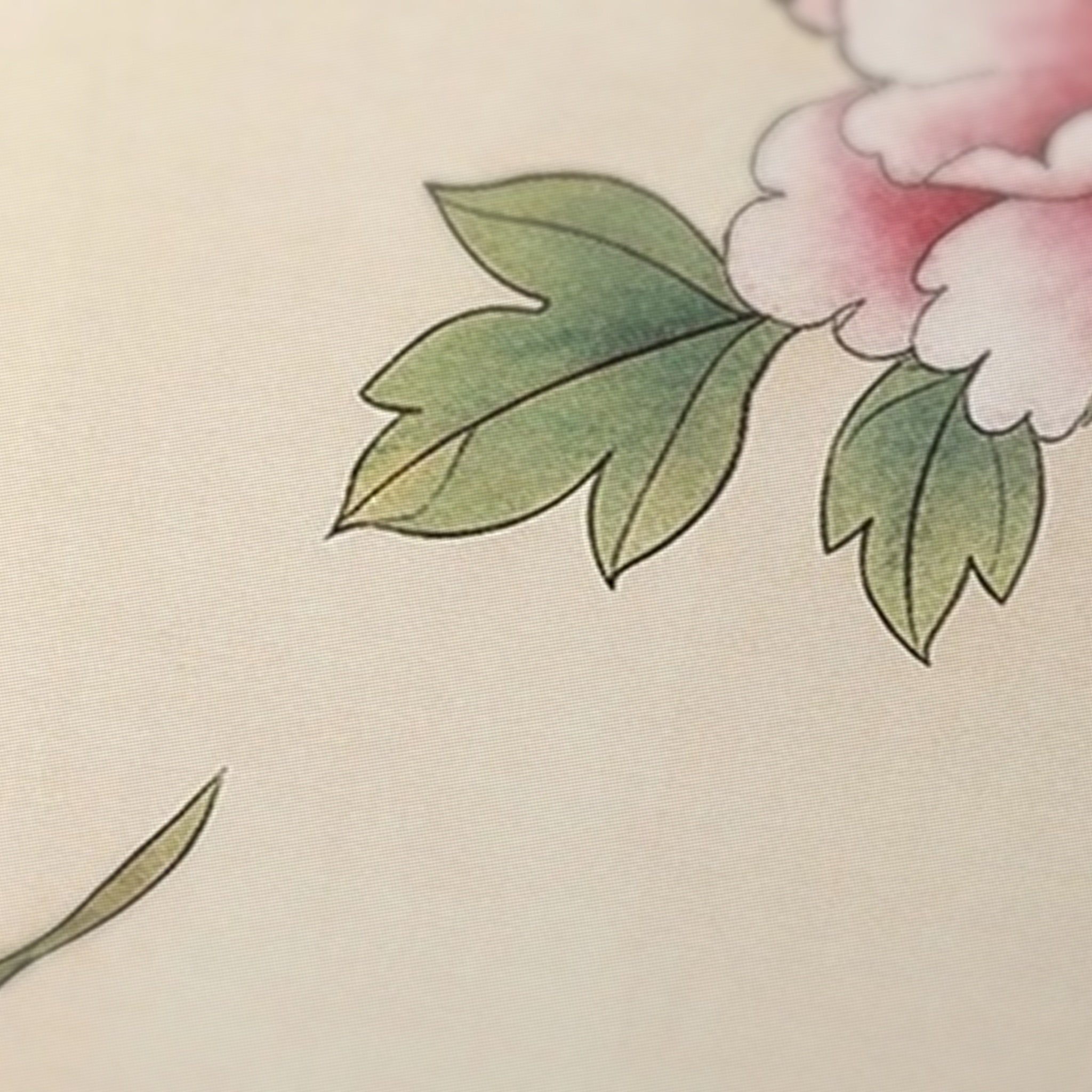 Gongbi Silk Mahjong Mat — fabric detail