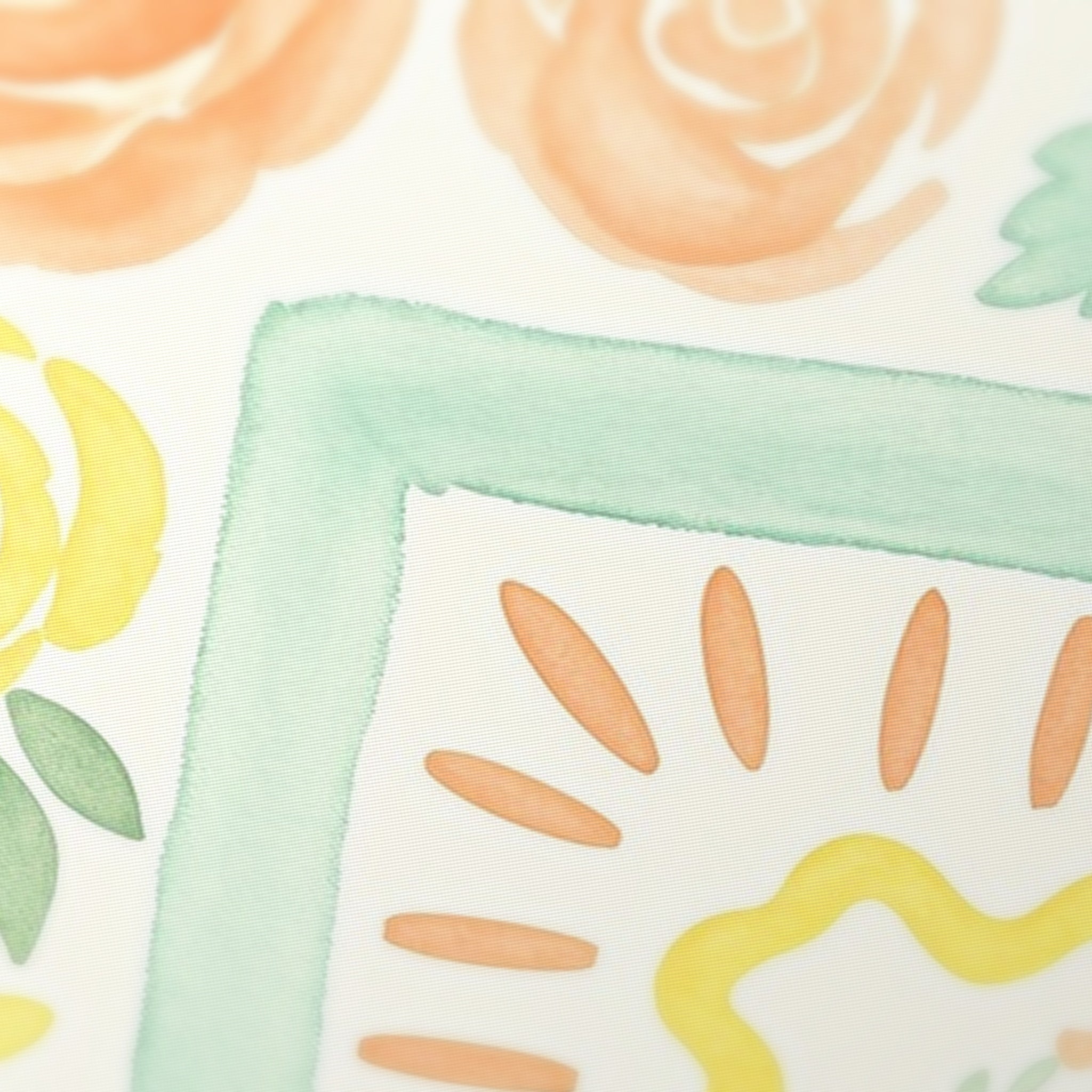 Peach Posy Mahjong Mat — fabric detail