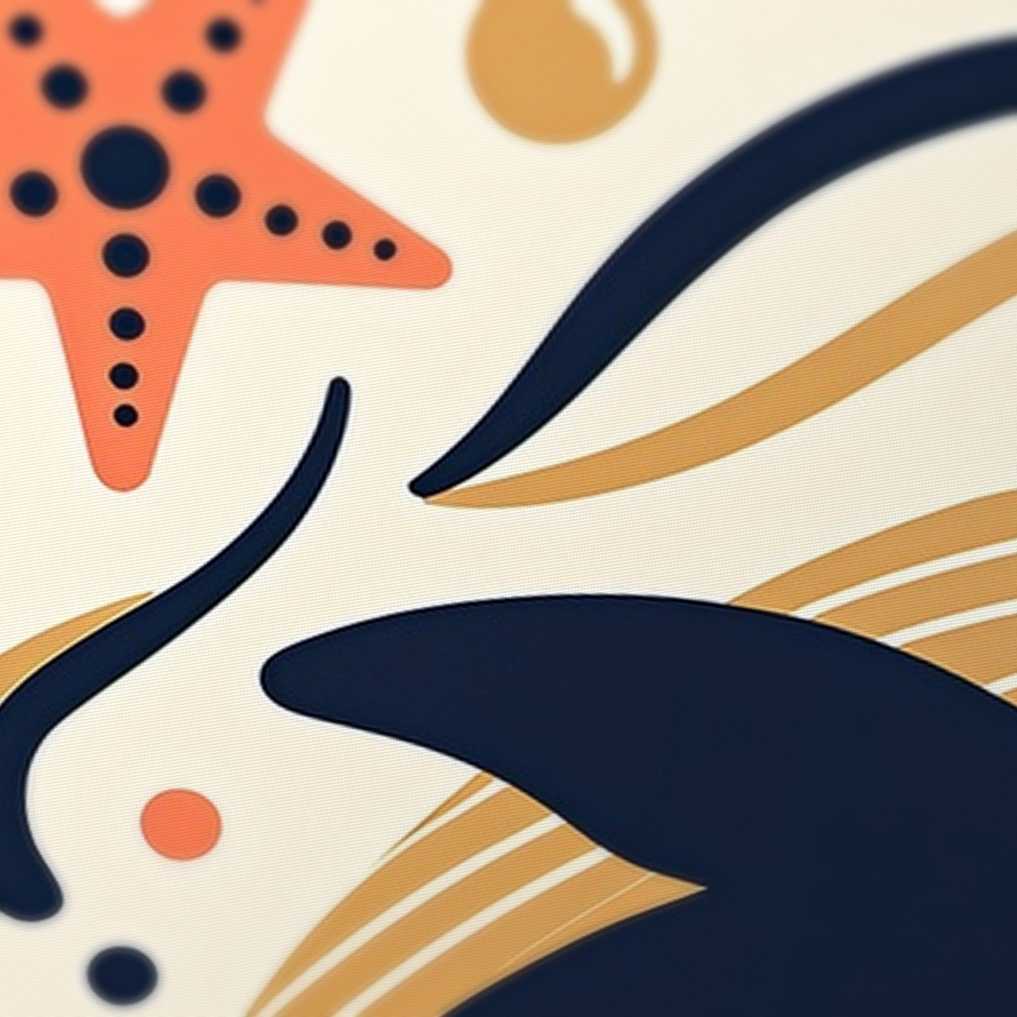 Twin Whales Mahjong Mat — fabric detail