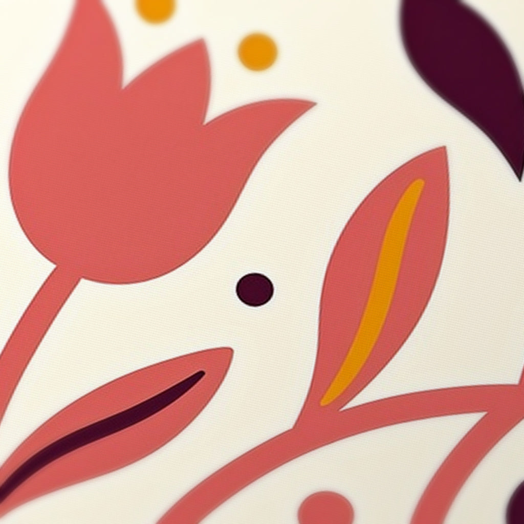 Tulip Cats Mahjong Mat — fabric detail