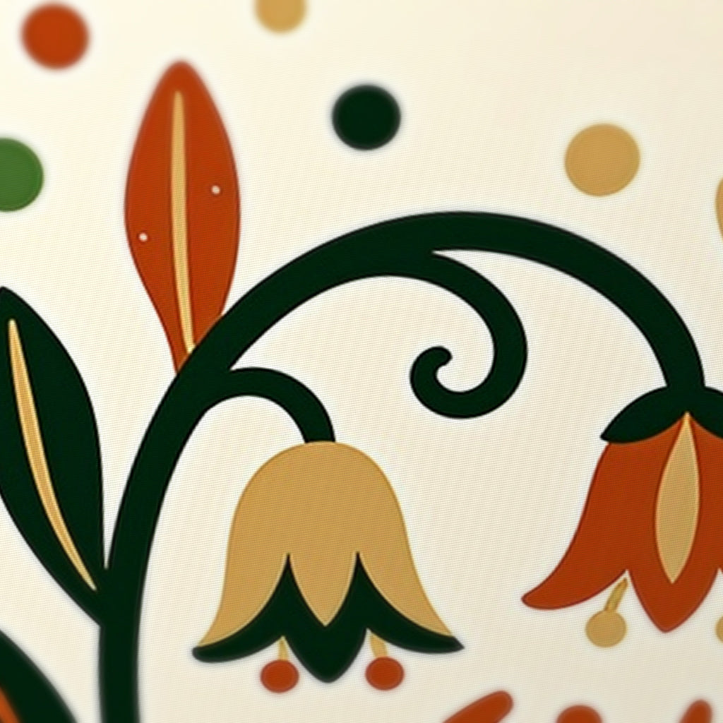Folk Stags Mahjong Mat — fabric detail