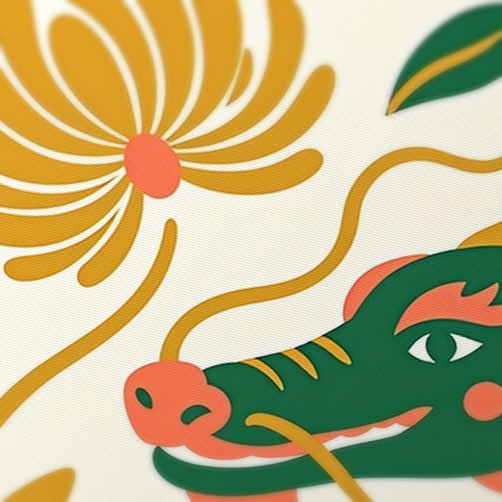 Green Dragon Mahjong Mat — fabric detail