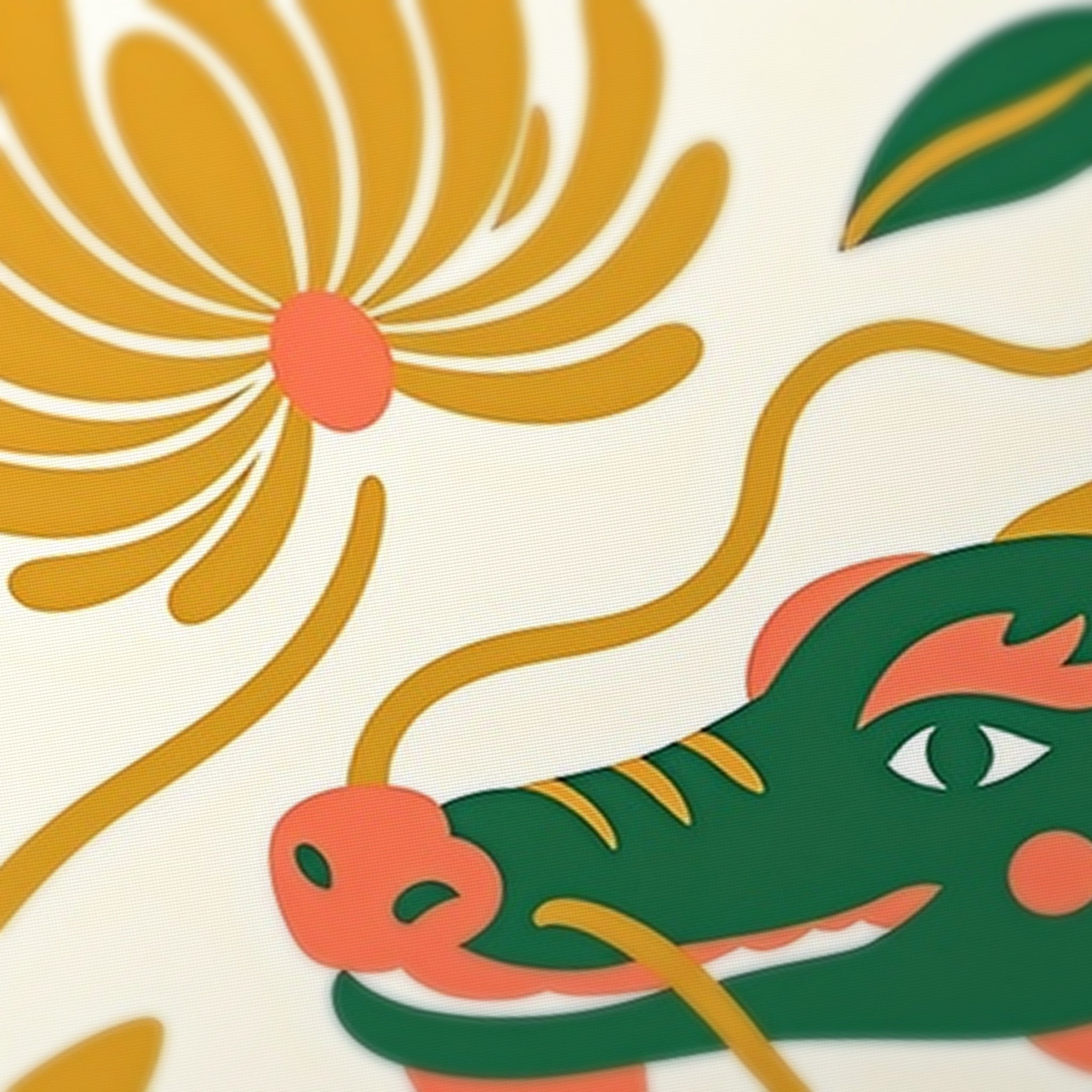 Green Dragon Mahjong Mat — fabric detail
