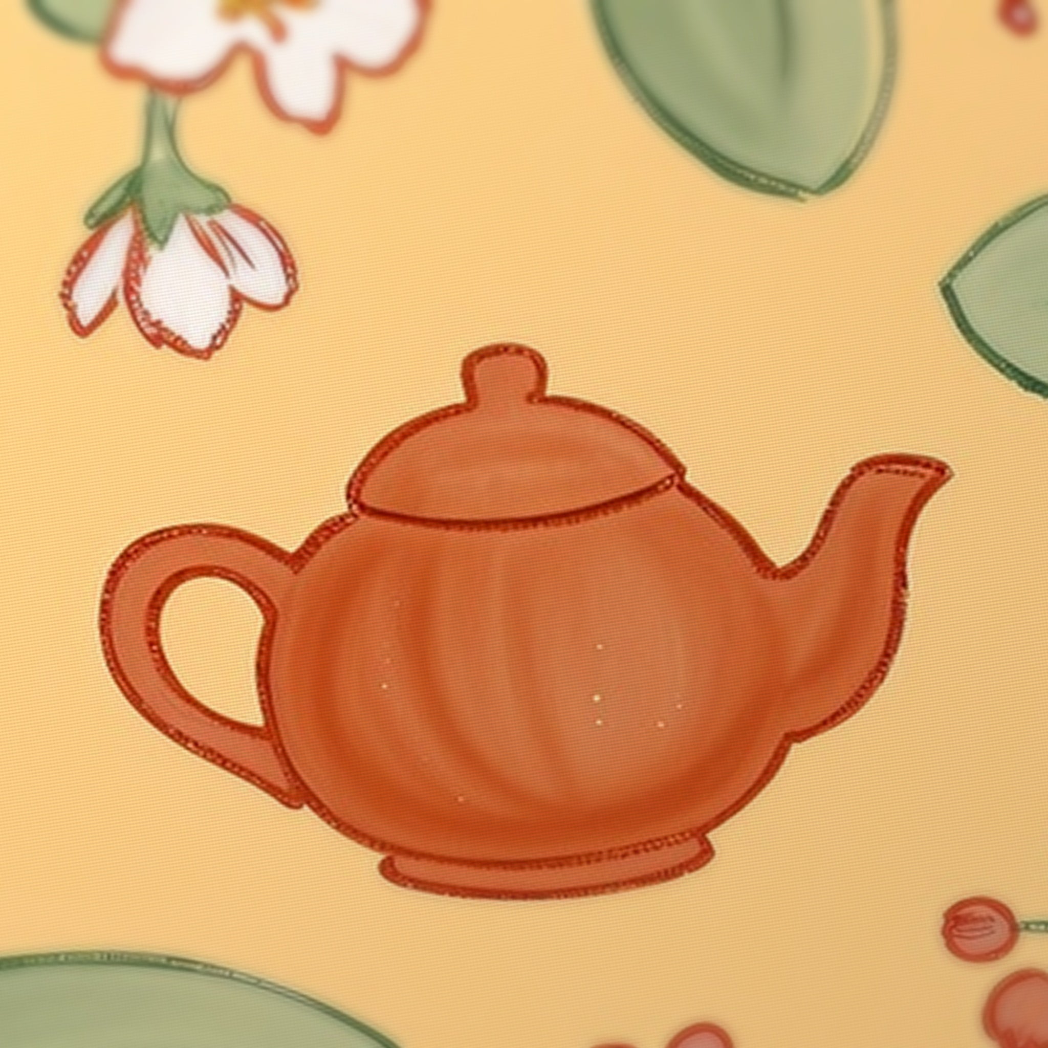 Teatime Cats Mahjong Mat — fabric detail