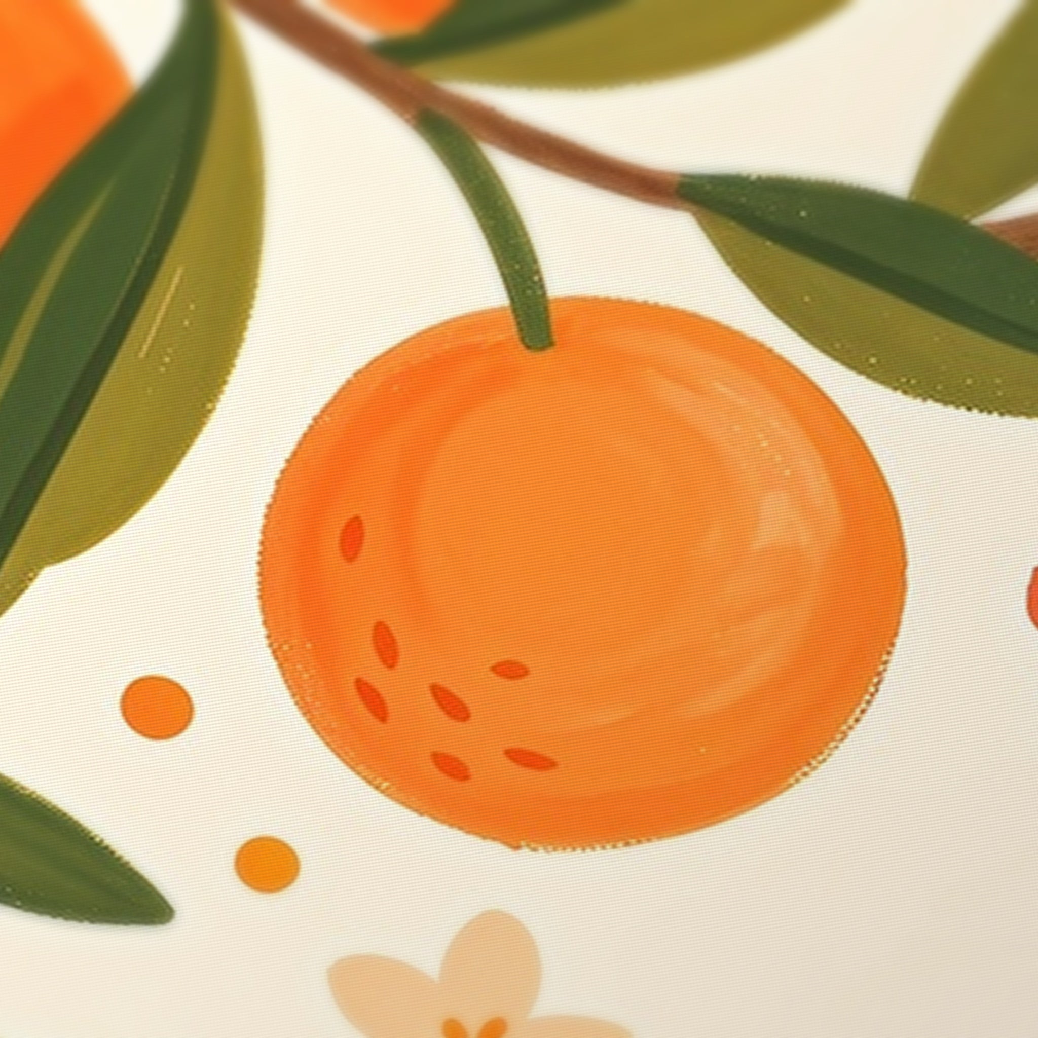 Citrus Snail Mahjong Mat — fabric detail