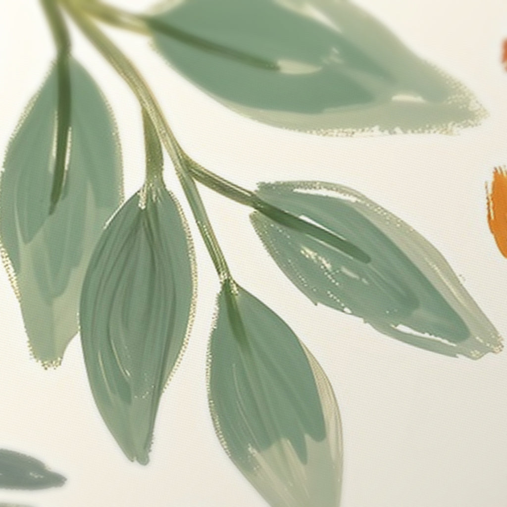 Peach Fern Mahjong Mat — fabric detail