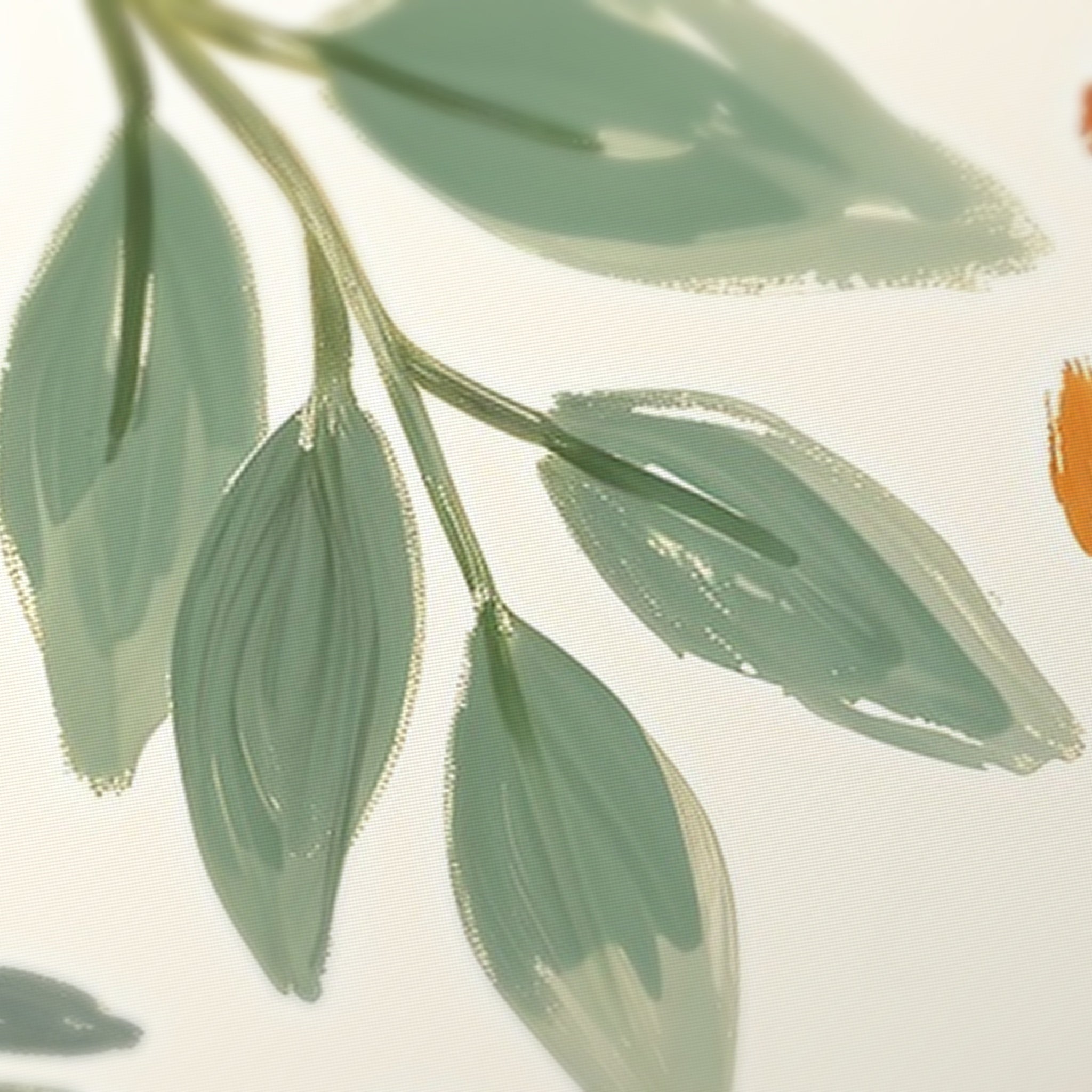 Peach Fern Mahjong Mat — fabric detail