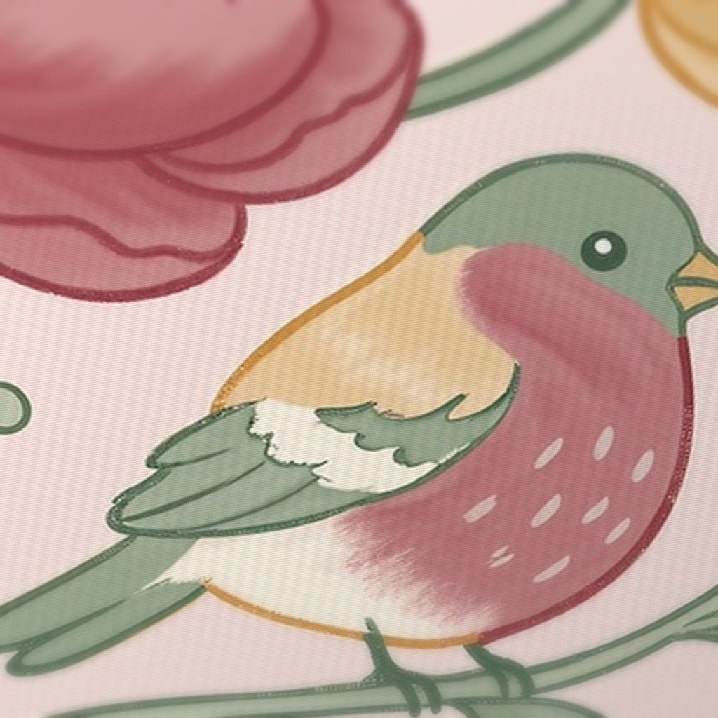 Fawn Peony Mahjong Mat — fabric detail