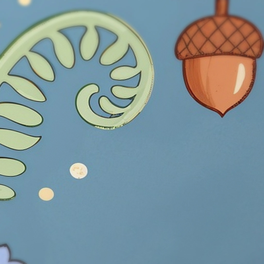 Hedgehog Fern Mahjong Mat — fabric detail