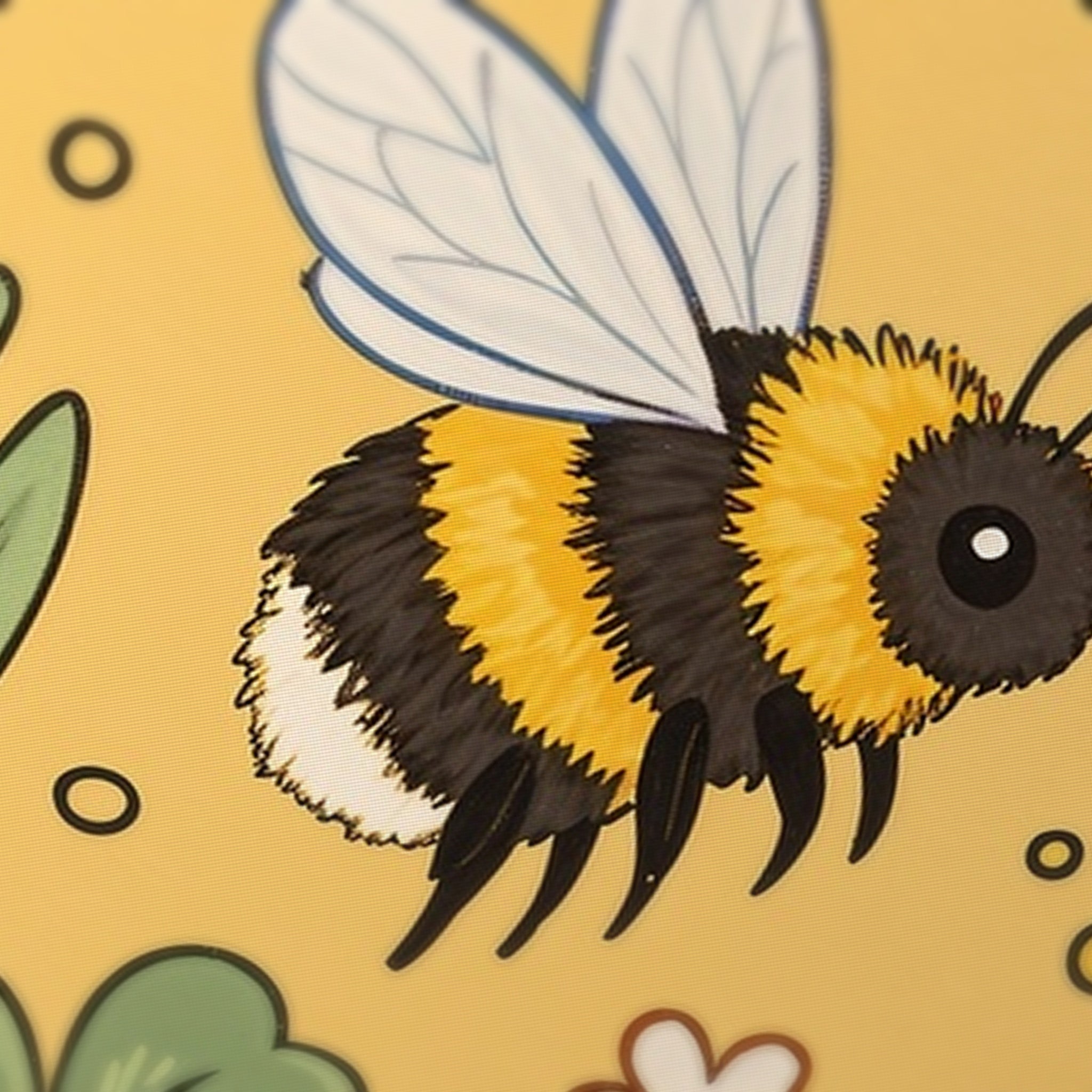 Honeybee Clover Mahjong Mat — fabric detail