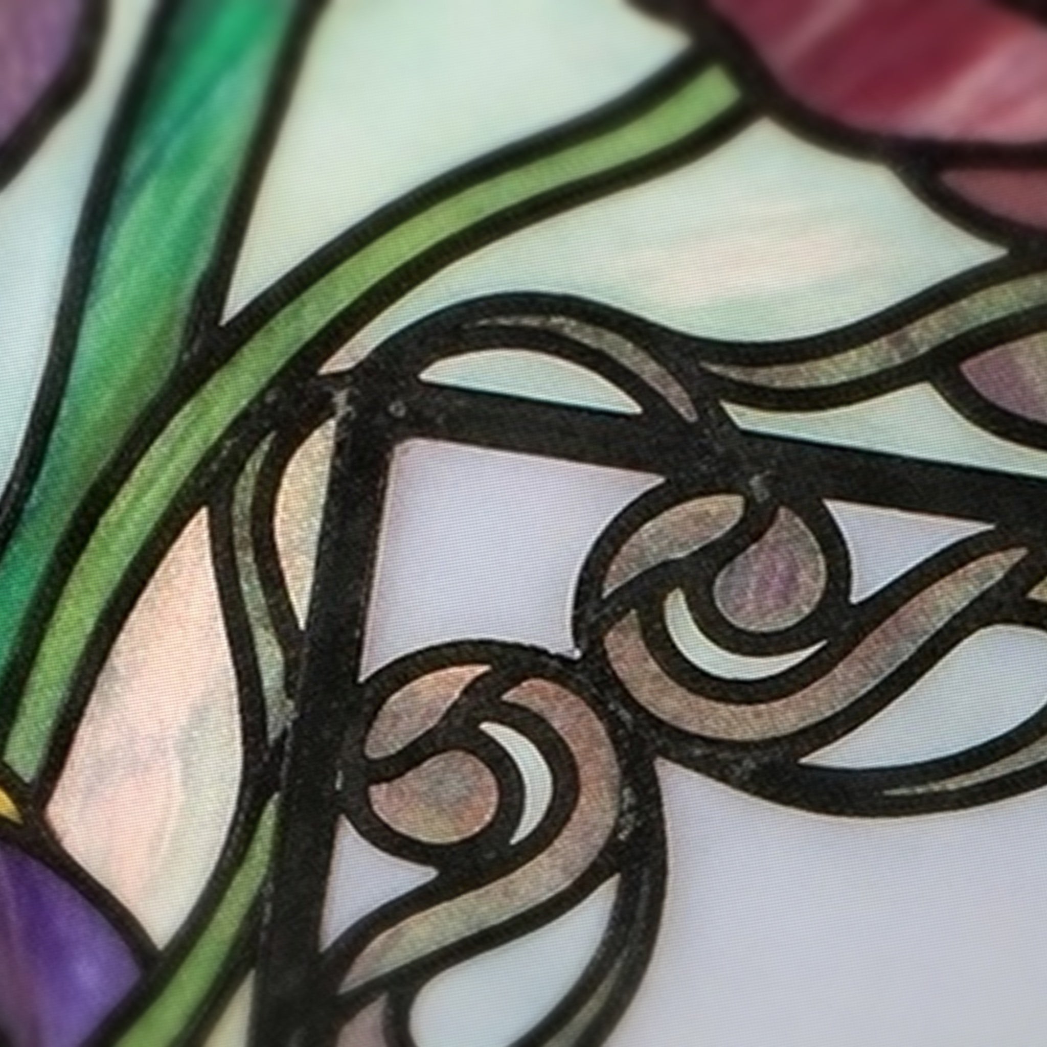Nouveau Glass Mahjong Mat — fabric detail