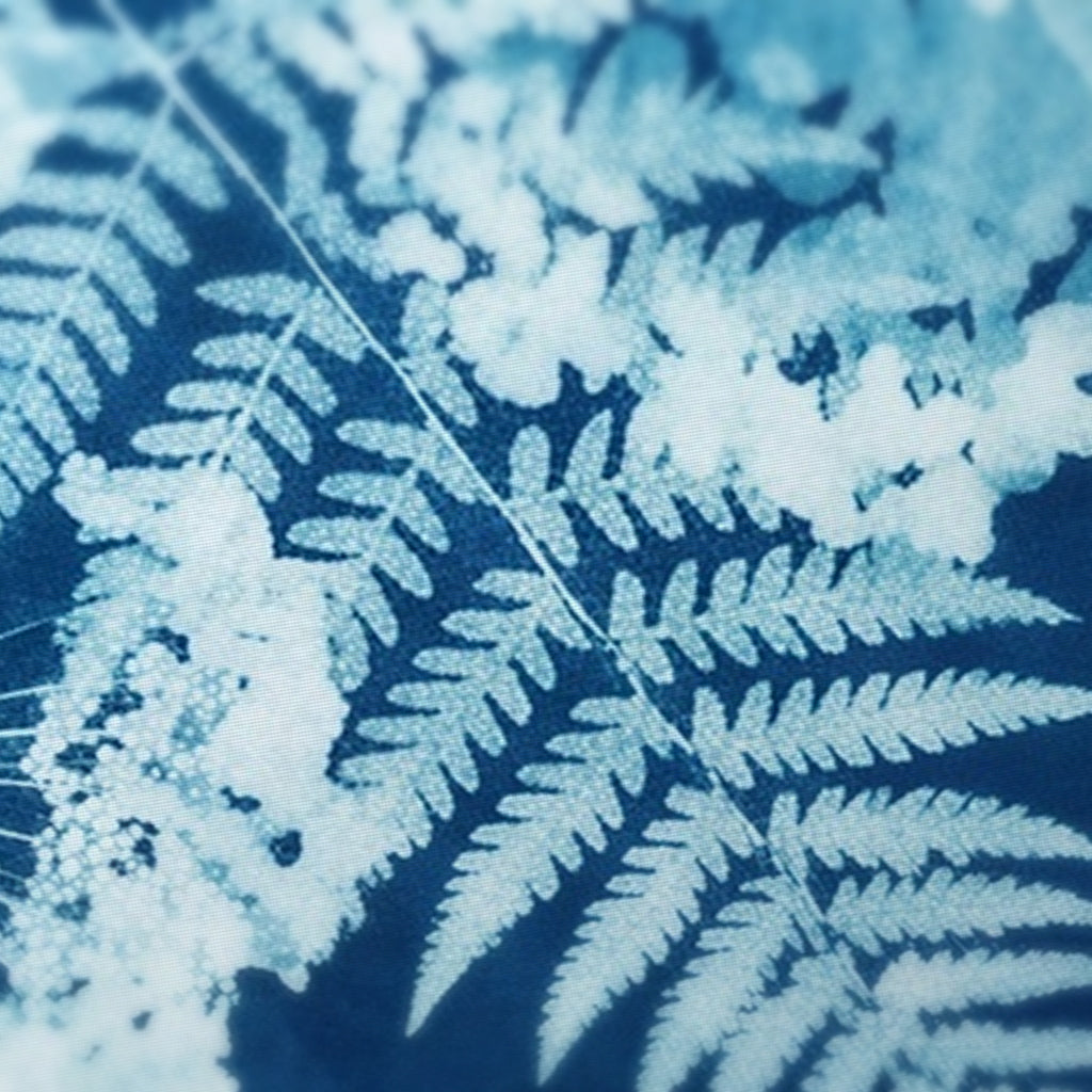 Cyanotype Fern Mahjong Mat — fabric detail