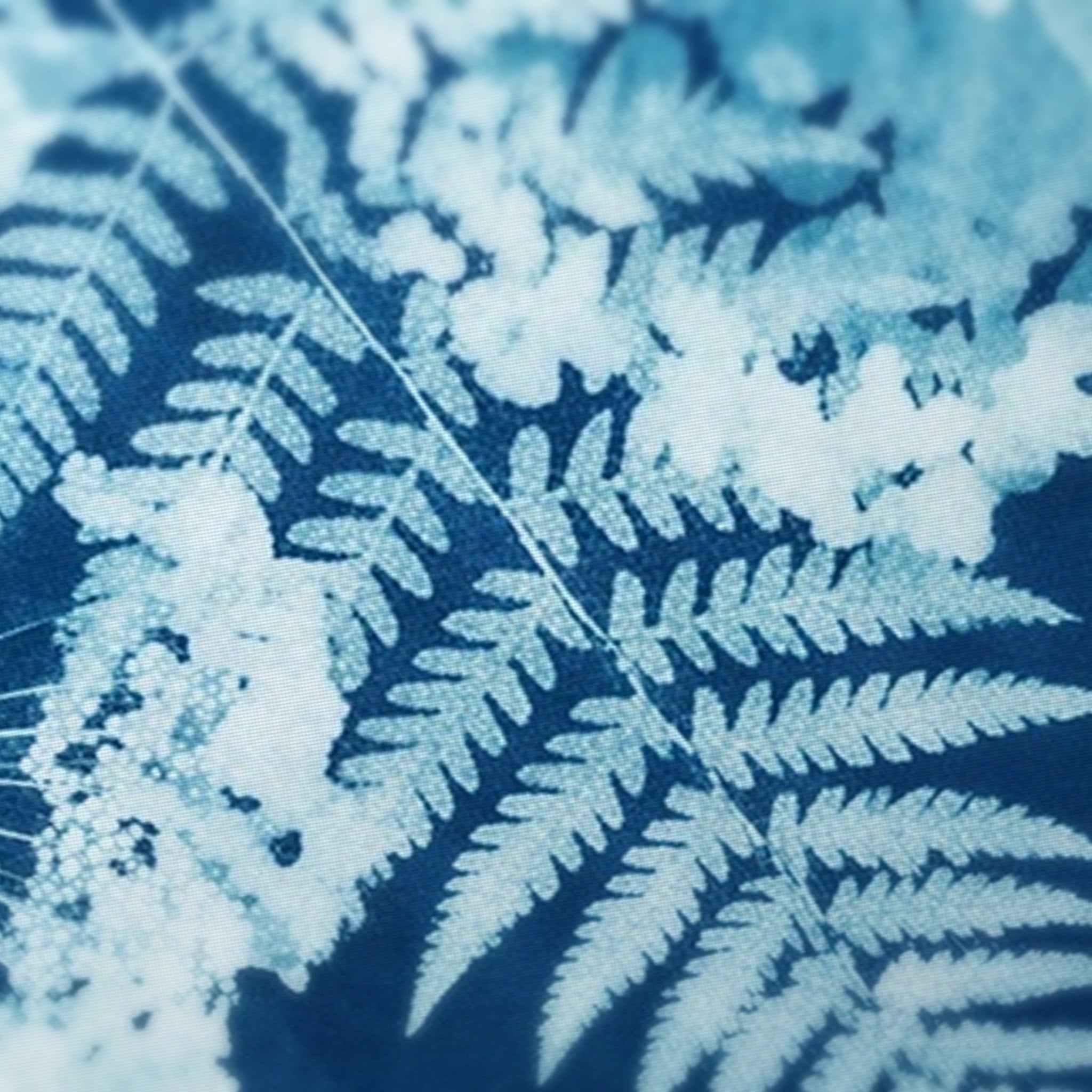 Cyanotype Fern Mahjong Mat — fabric detail