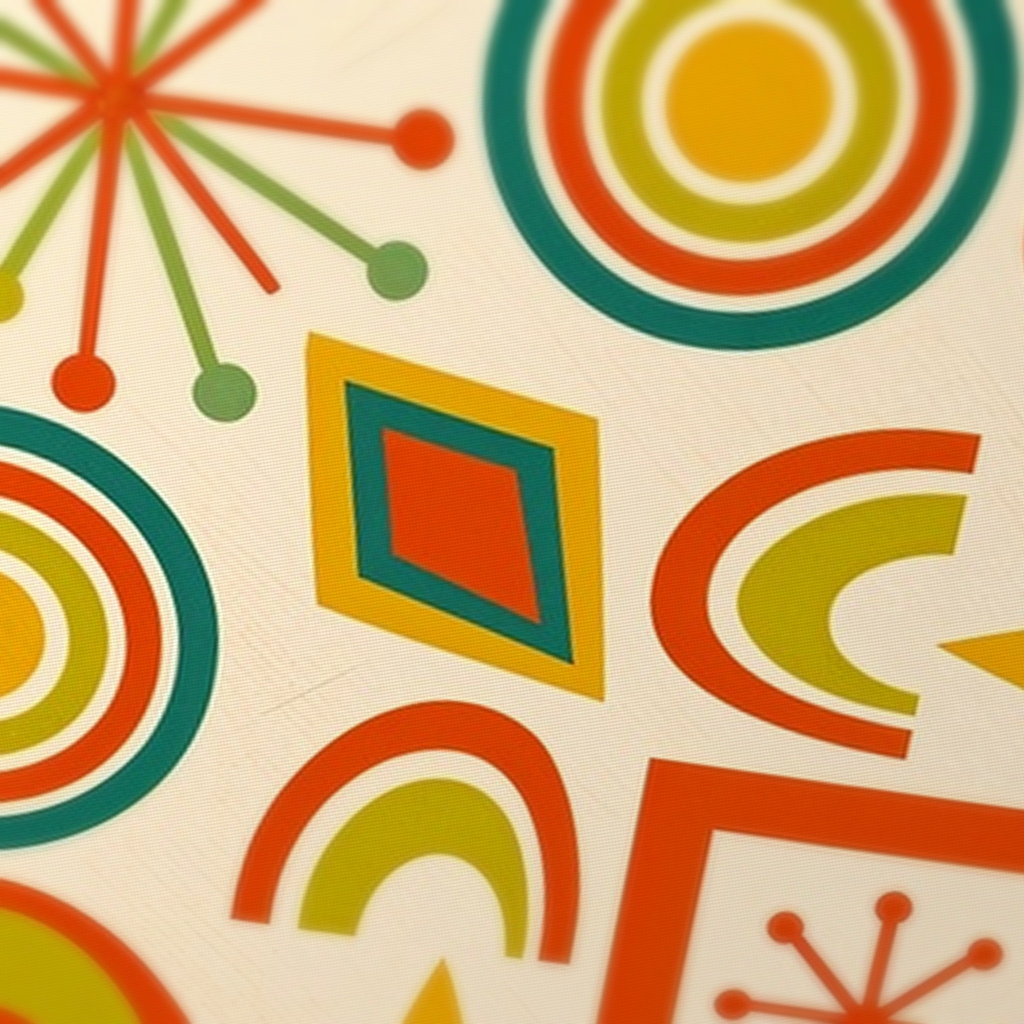 Atomic Retro Mahjong Mat — fabric detail