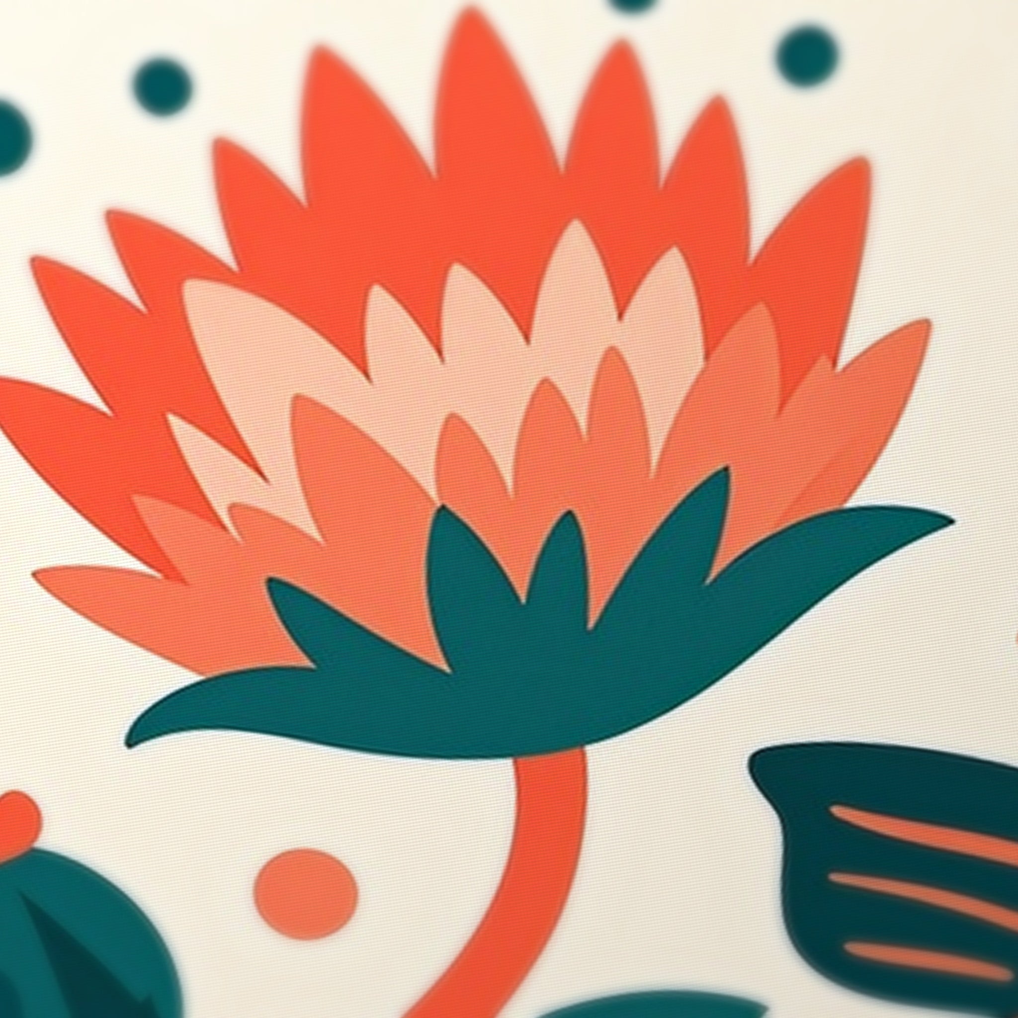 Koi Circle Mahjong Mat — fabric detail