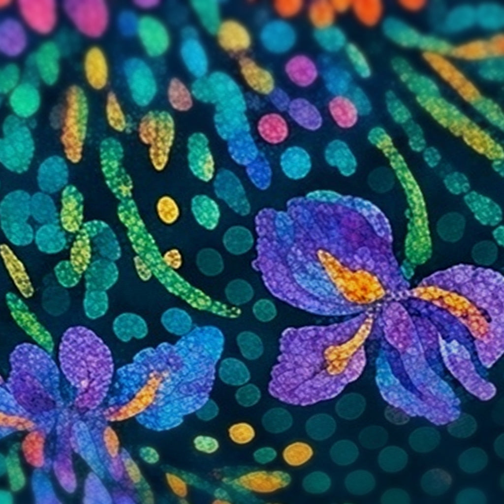 Pointillist Midnight Mahjong Mat — fabric detail