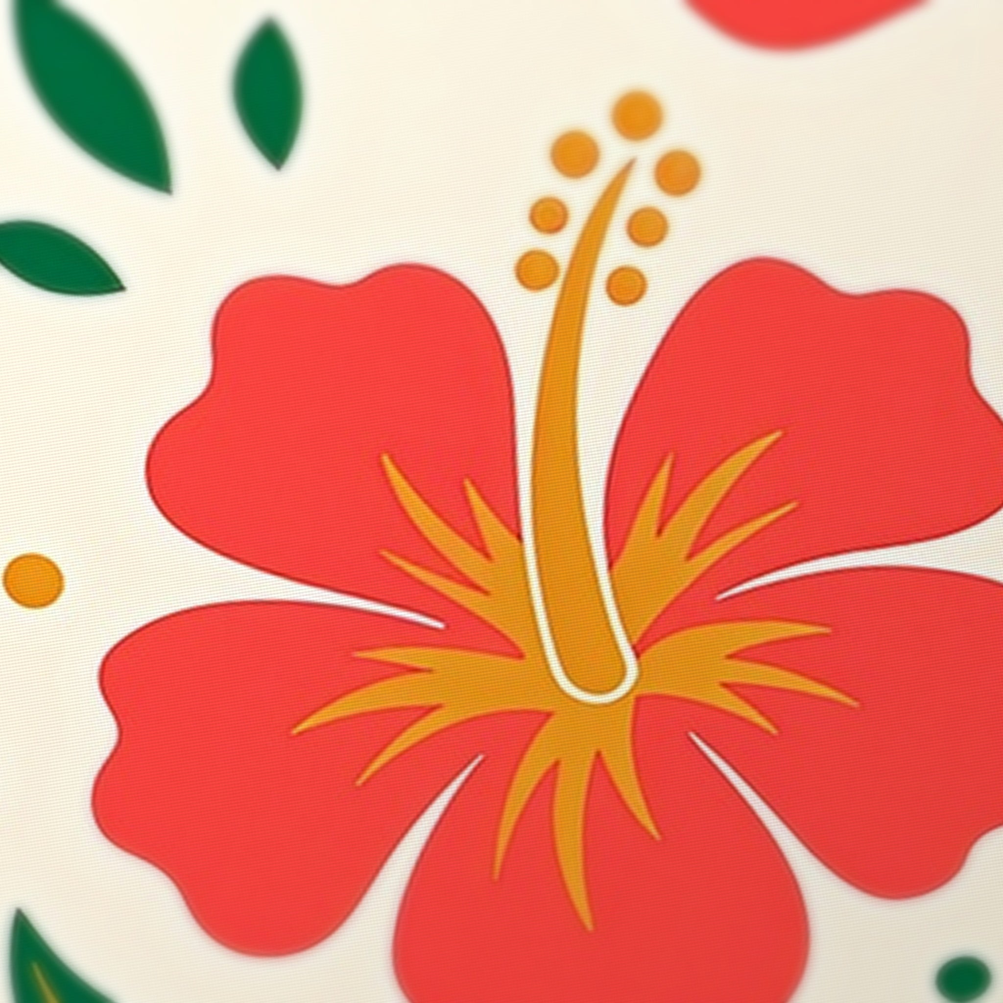 Parrot Hibiscus Mahjong Mat — fabric detail