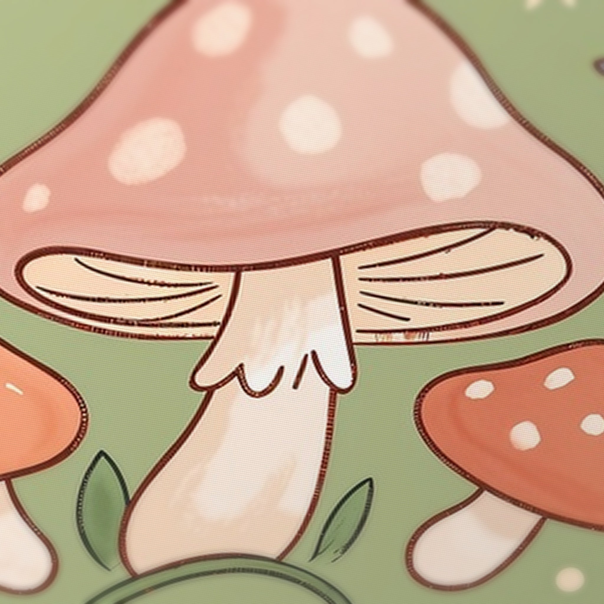Mushroom Geese Mahjong Mat — fabric detail
