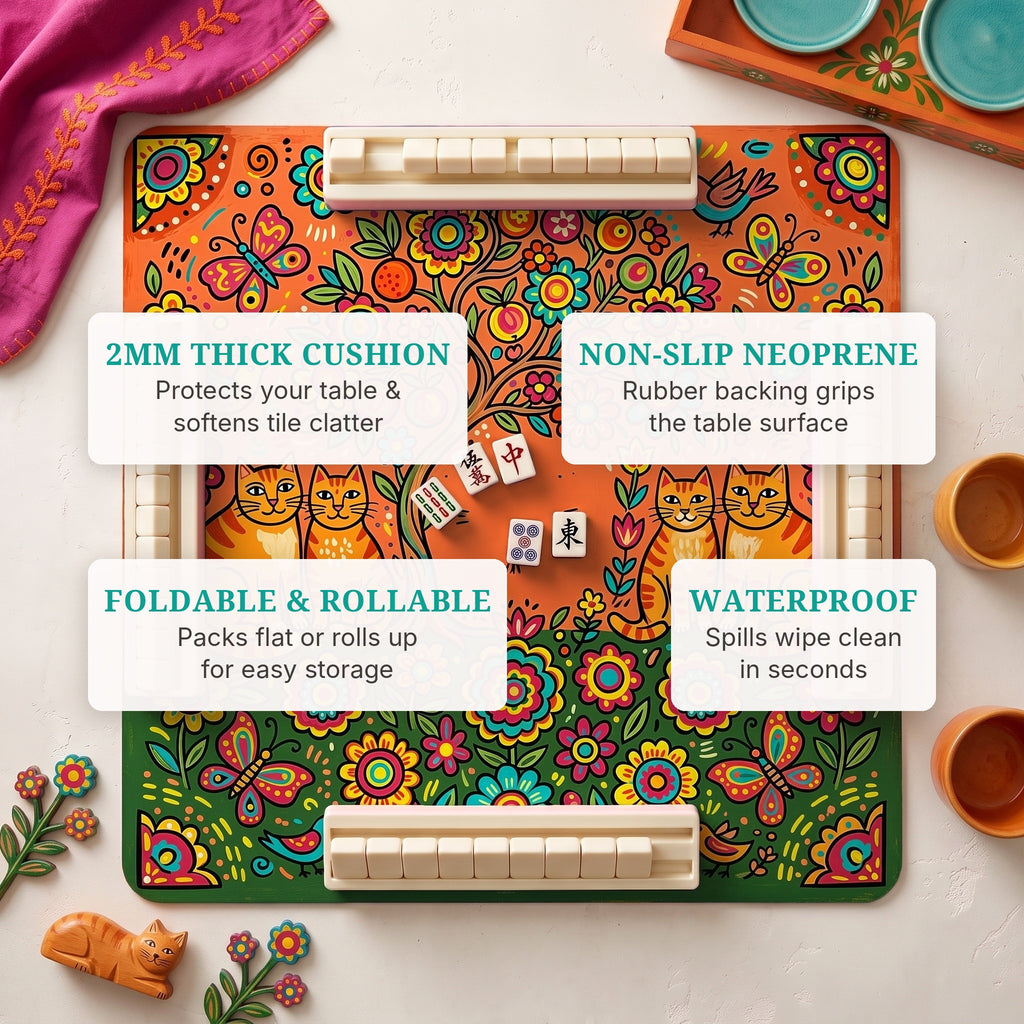 Cat Tree Of Life Mahjong Mat — features