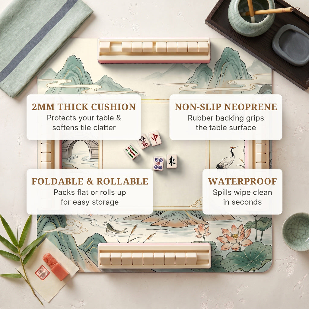 Ink Landscape Mahjong Mat — features