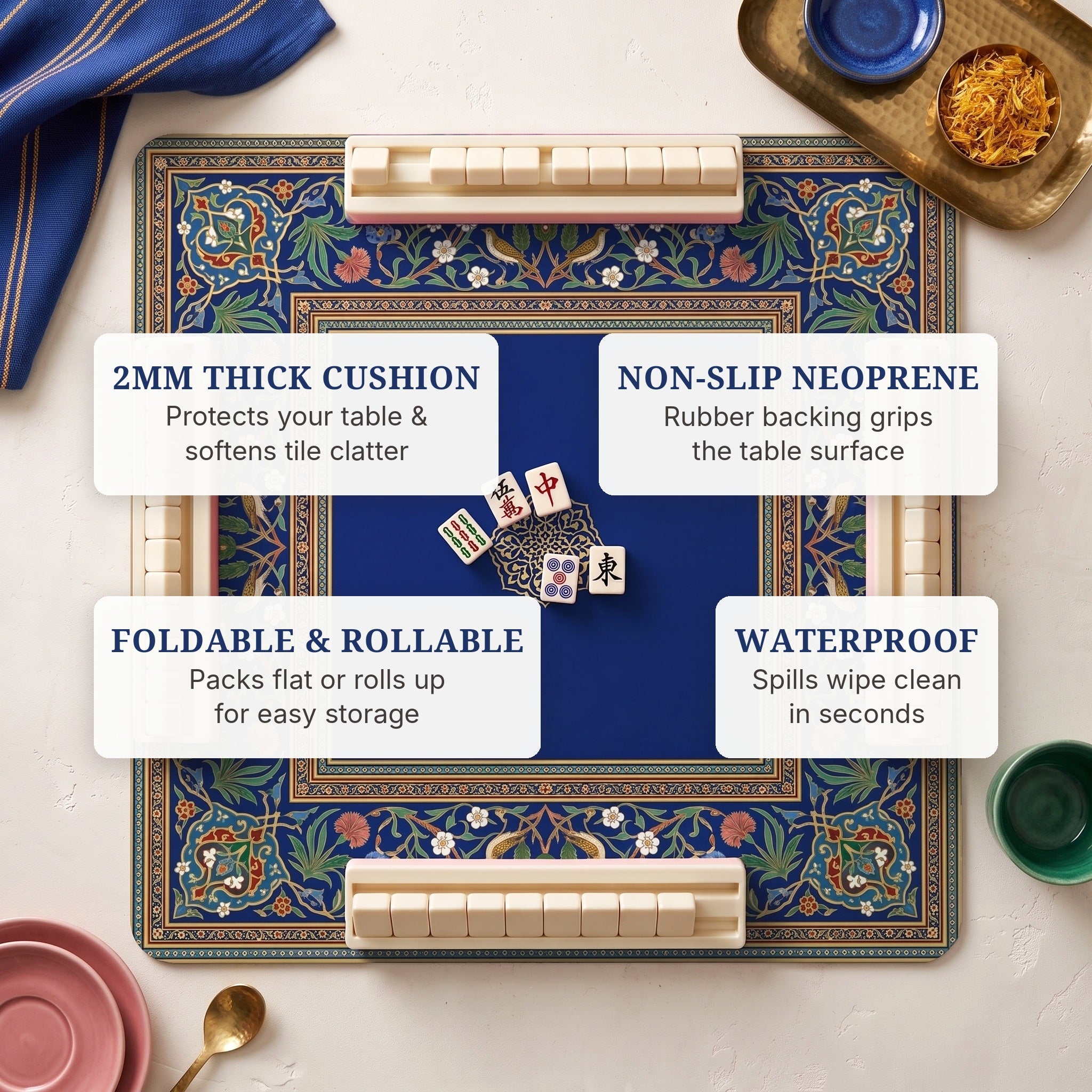 Persian Garden Mahjong Mat — features