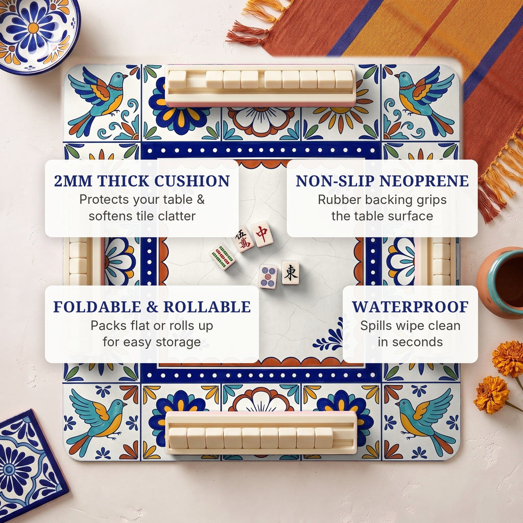 Talavera Mahjong Mat — features
