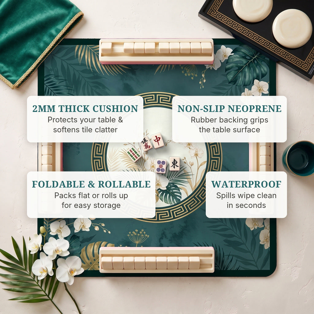 Emerald Orchid Mahjong Mat — features