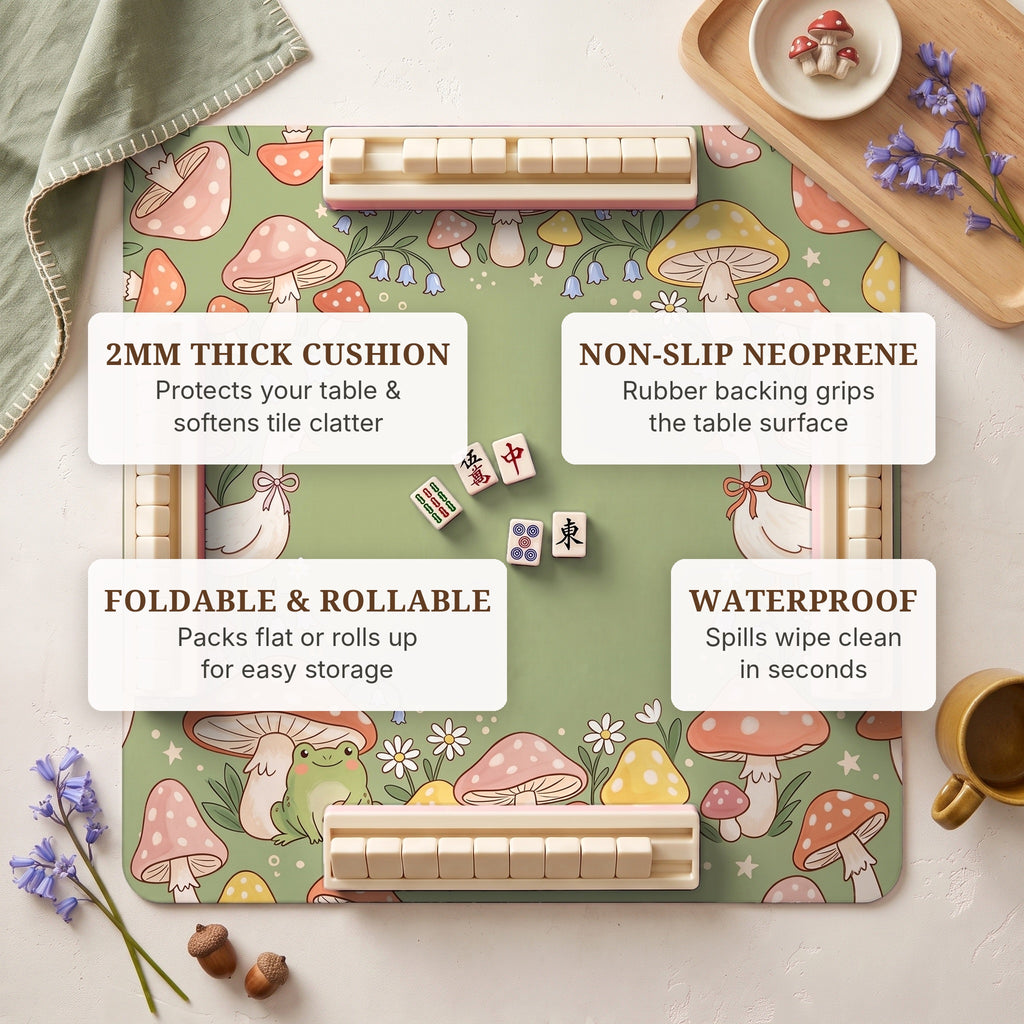 Mushroom Geese Mahjong Mat — features