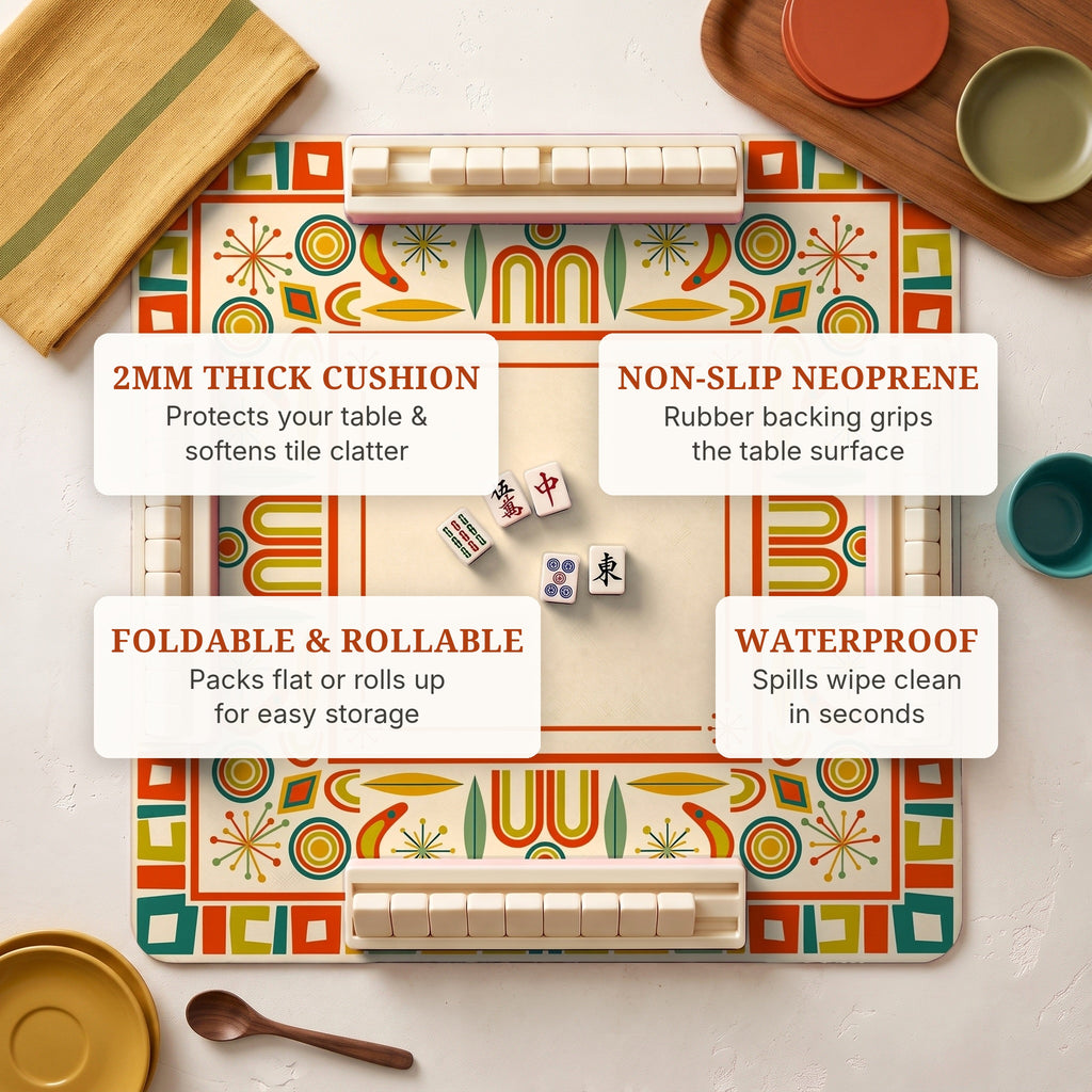 Atomic Retro Mahjong Mat — features
