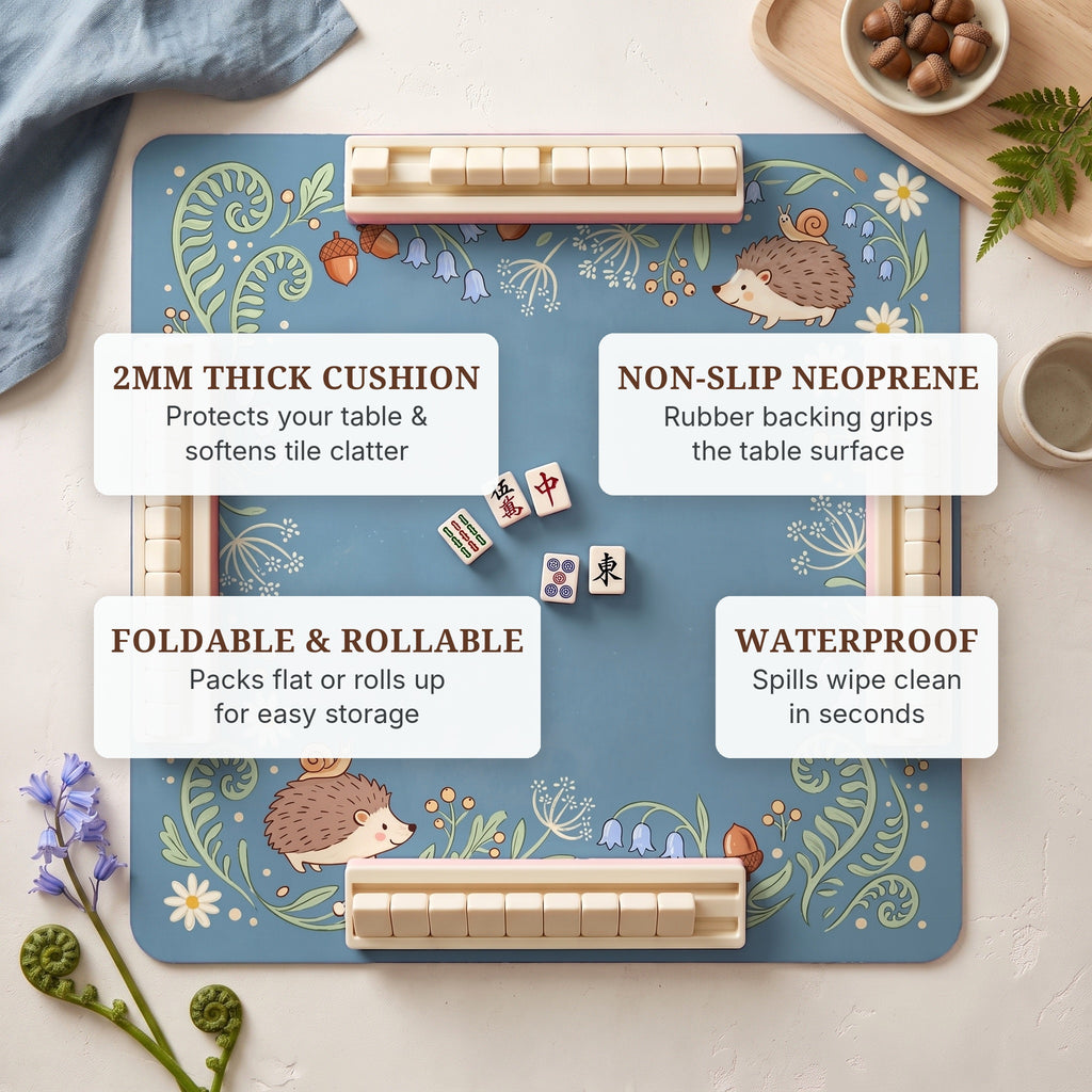 Hedgehog Fern Mahjong Mat — features