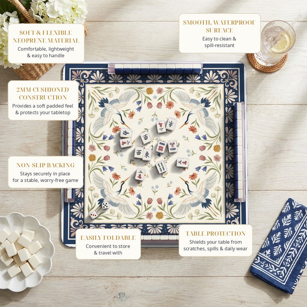 Crane Garden Mahjong Mat — features