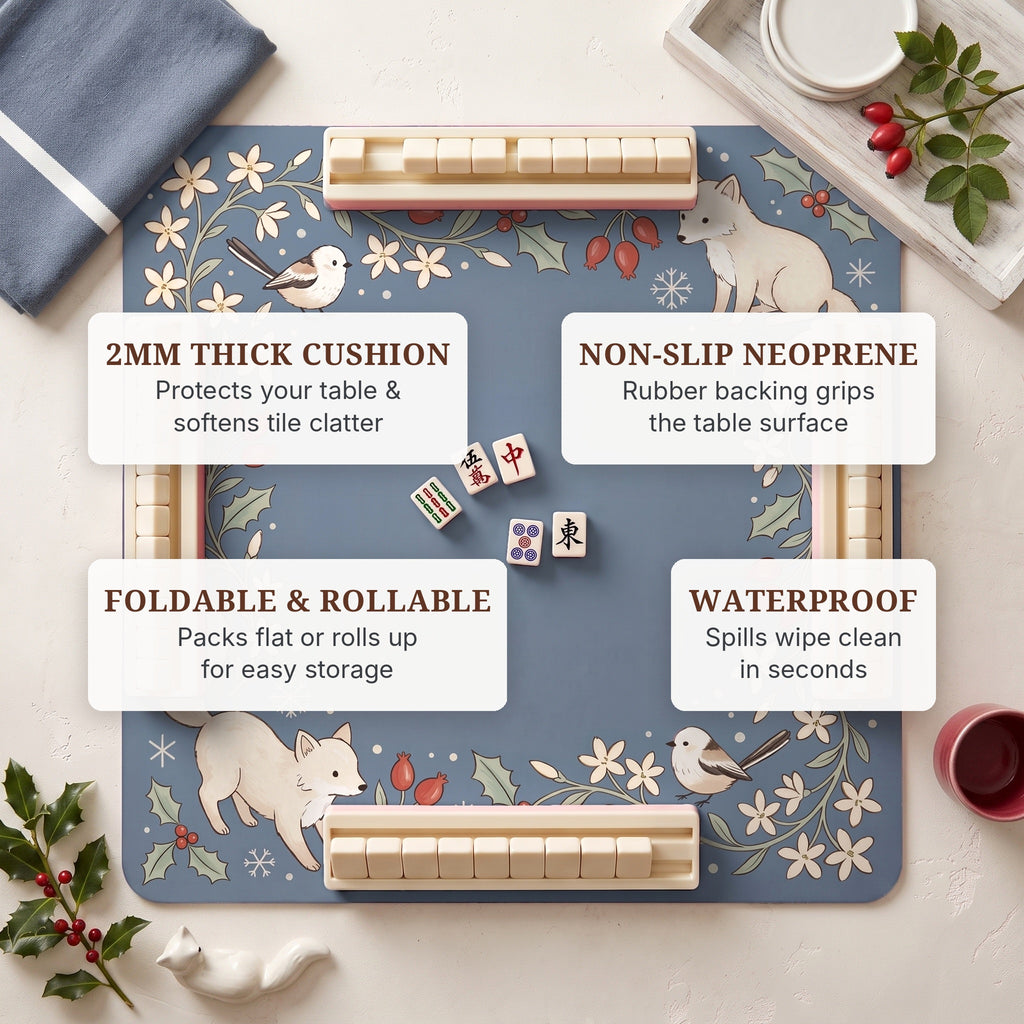 Arctic Fox Mahjong Mat — features