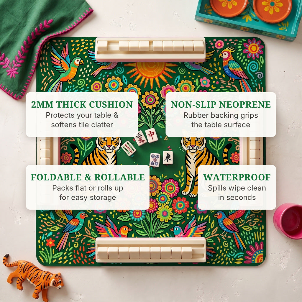 Folk Tigers Mahjong Mat — features