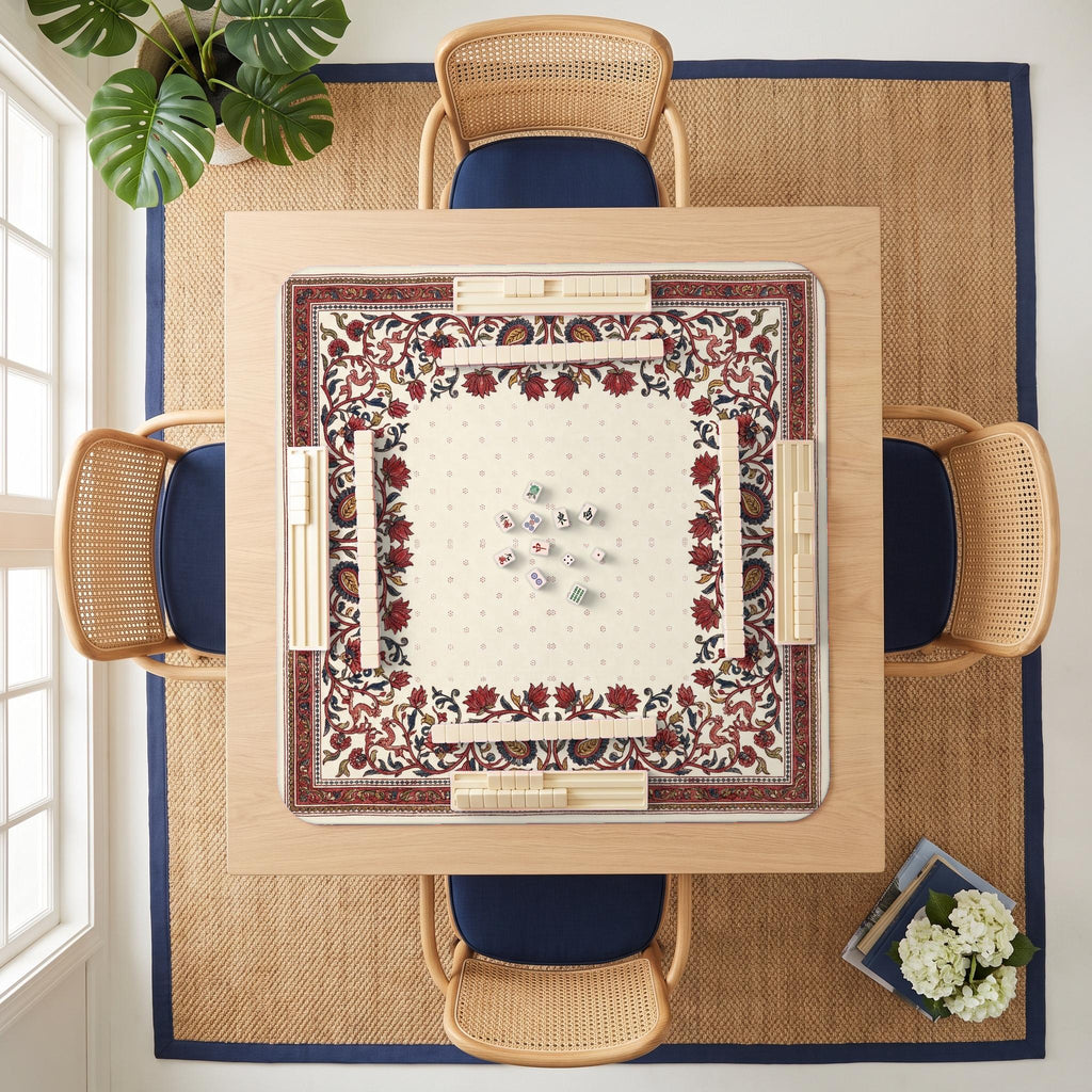 Kalamkari Chintz Mahjong Mat — room overhead