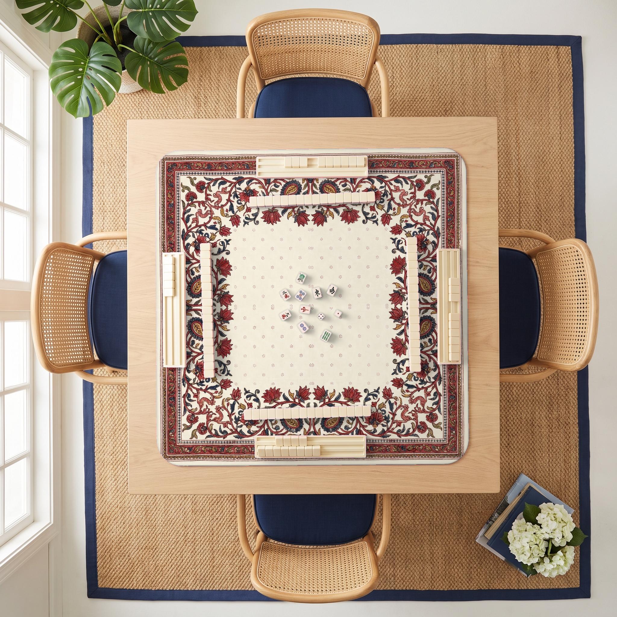 Kalamkari Chintz Mahjong Mat — room overhead