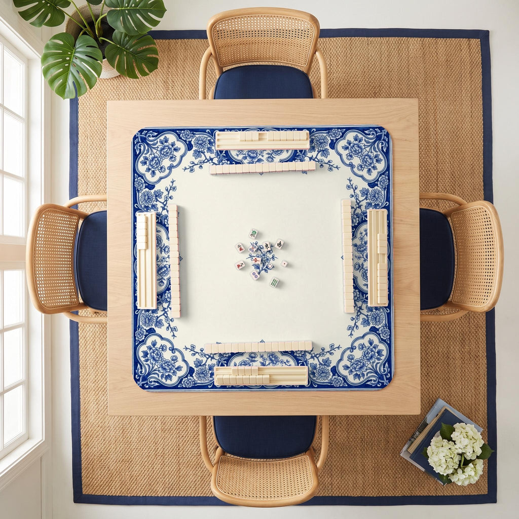 Delft Cartouche Mahjong Mat — room overhead