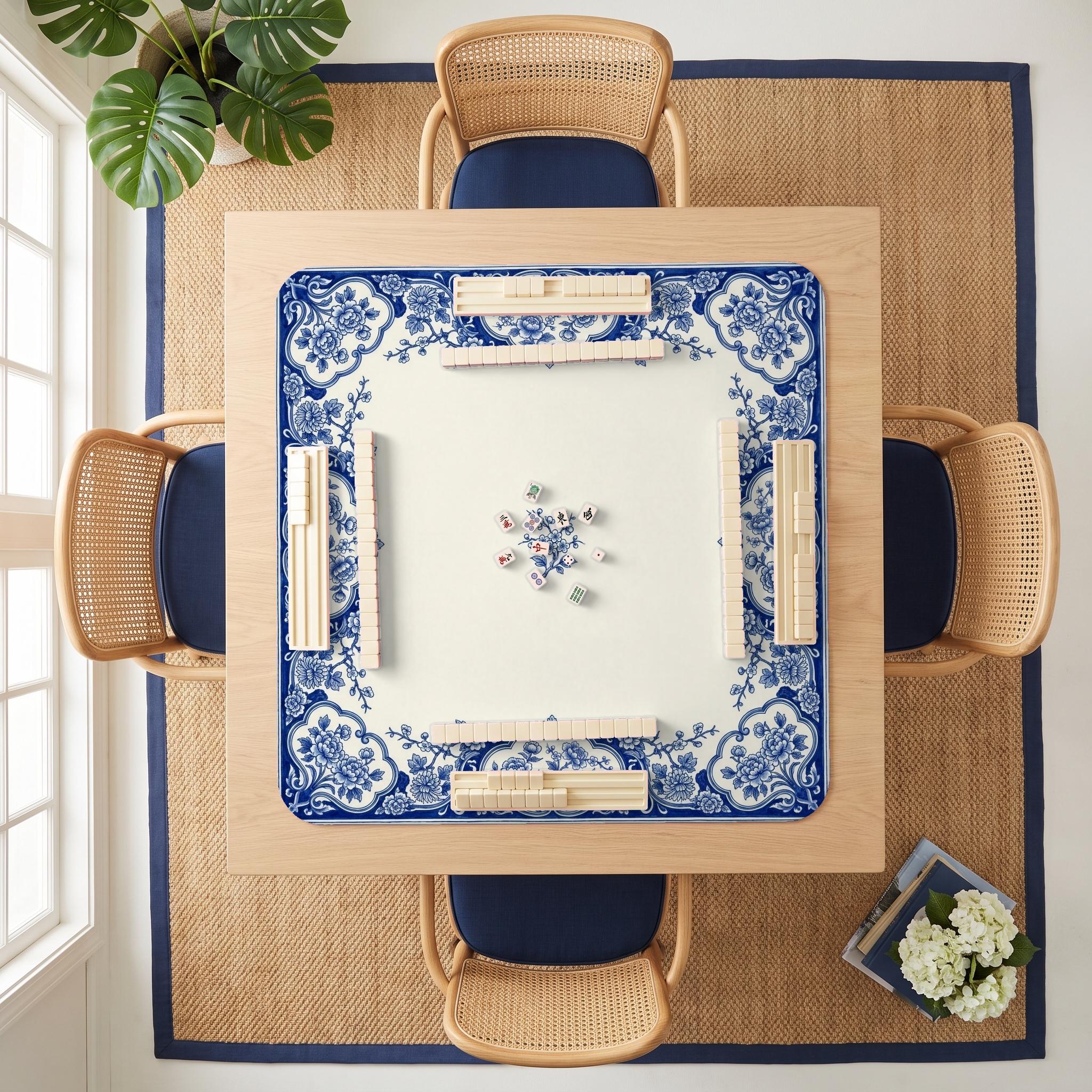 Delft Cartouche Mahjong Mat — room overhead